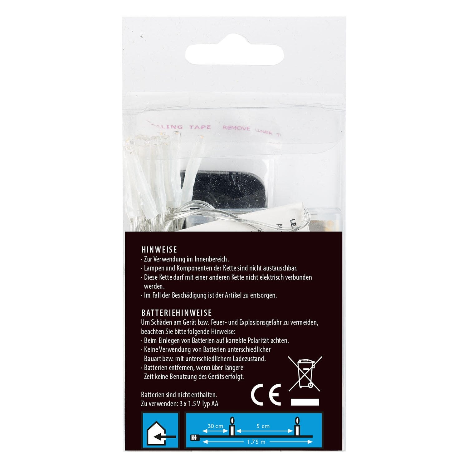 Idena Lichterkette 1.75 m transparent