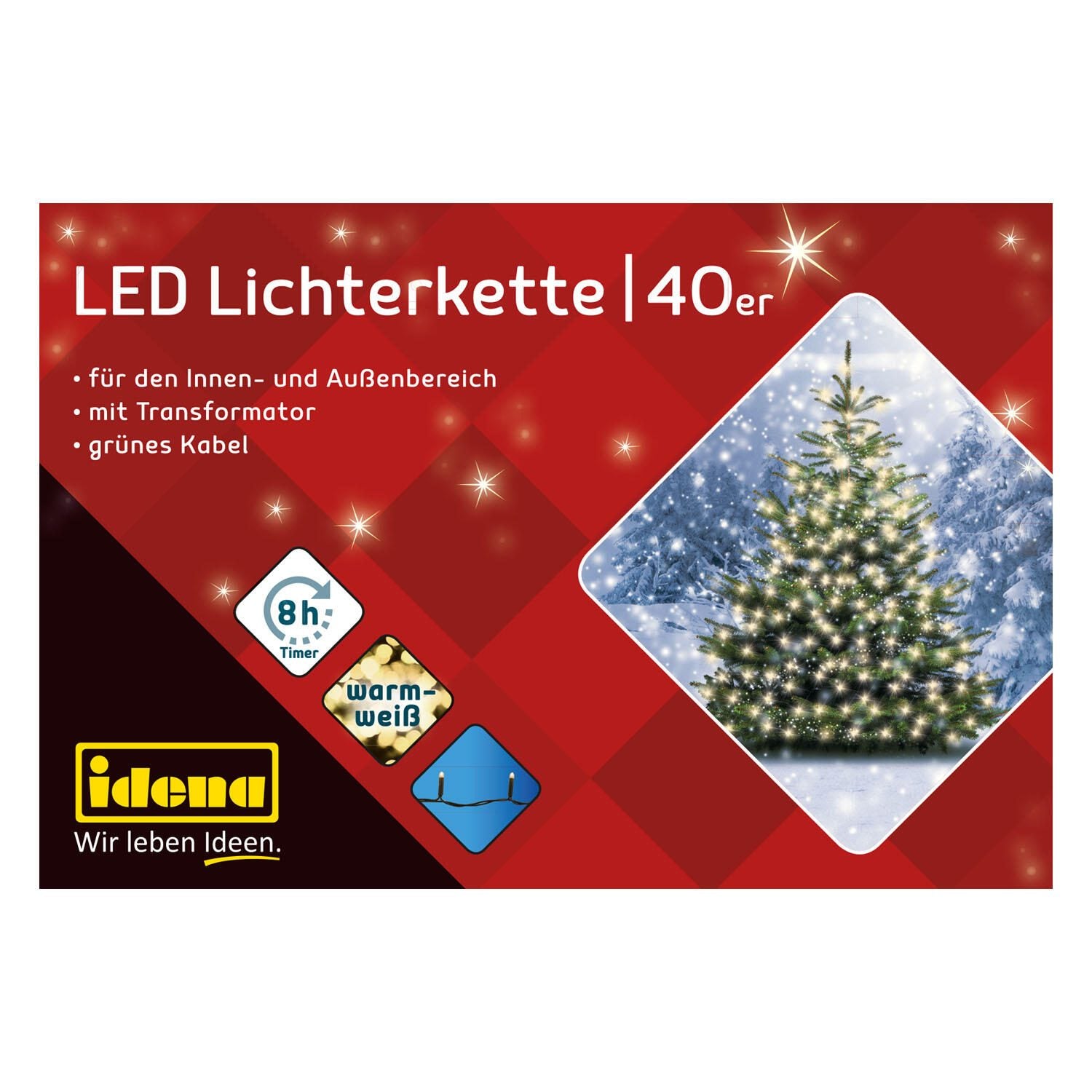 Idena Lichterkette 11.9 m dunkelgrün