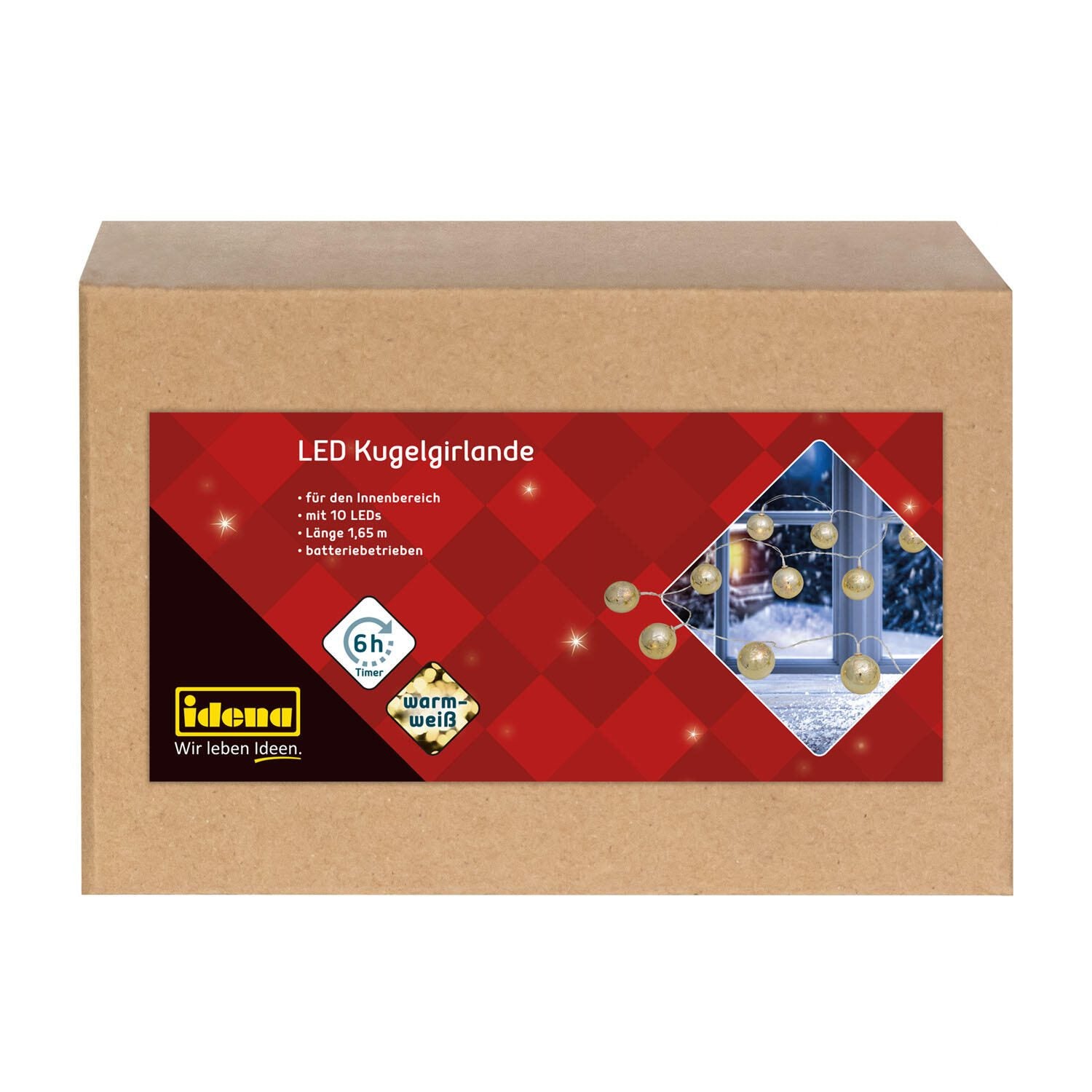 Idena Lichterkette 1.65 m gold