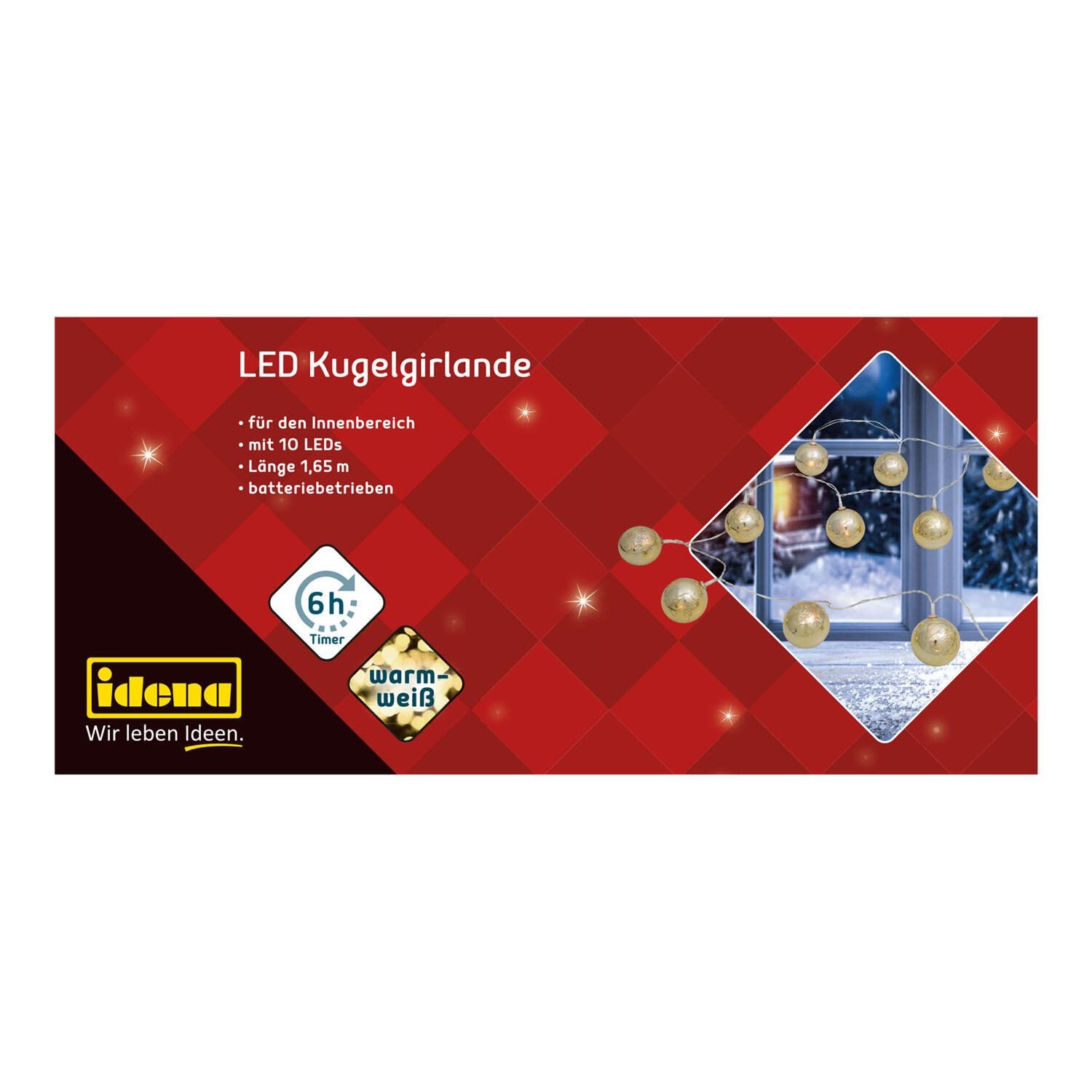 Idena Lichterkette 1.65 m gold