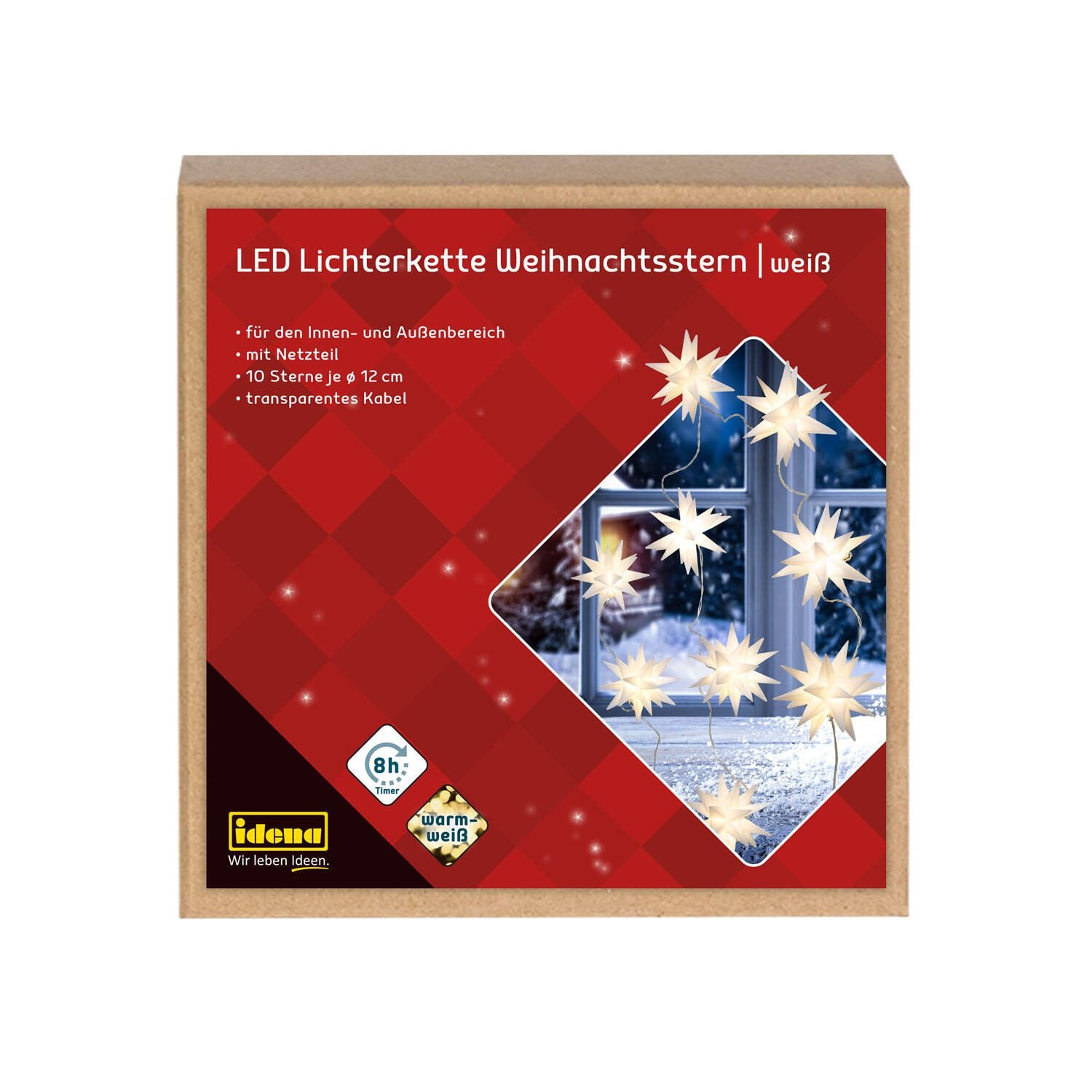 Idena Lichterkette 7.7 m weiß