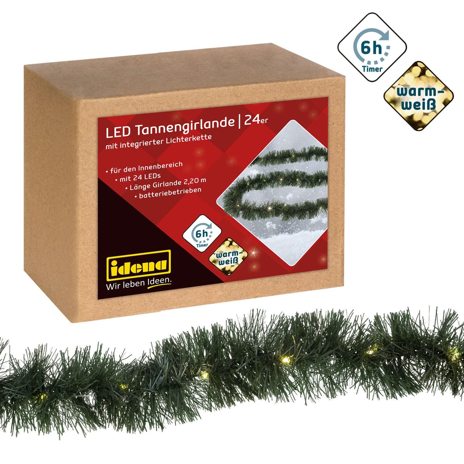 Idena Lichterkette 2.2 m dunkelgrün