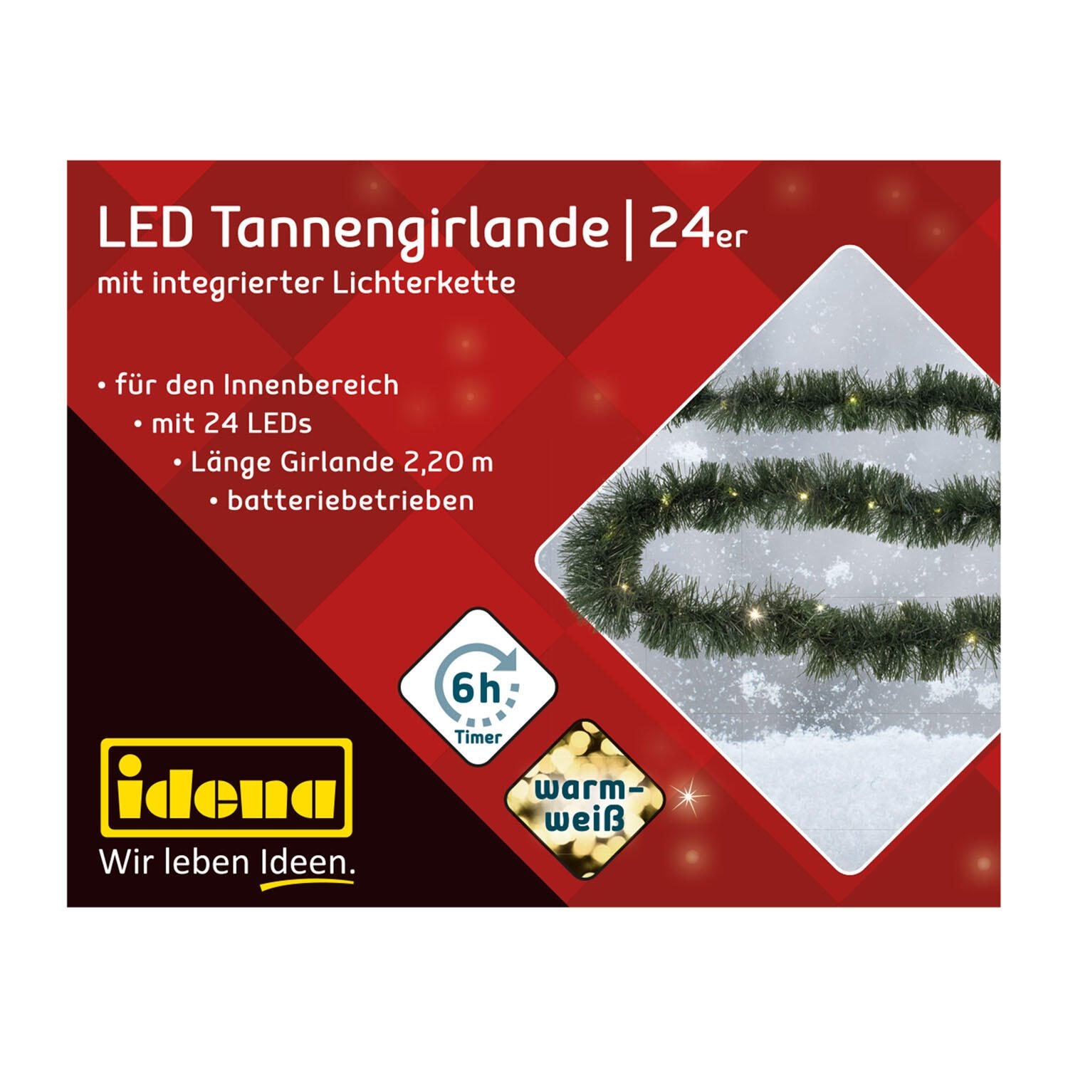 Idena Lichterkette 2.2 m dunkelgrün