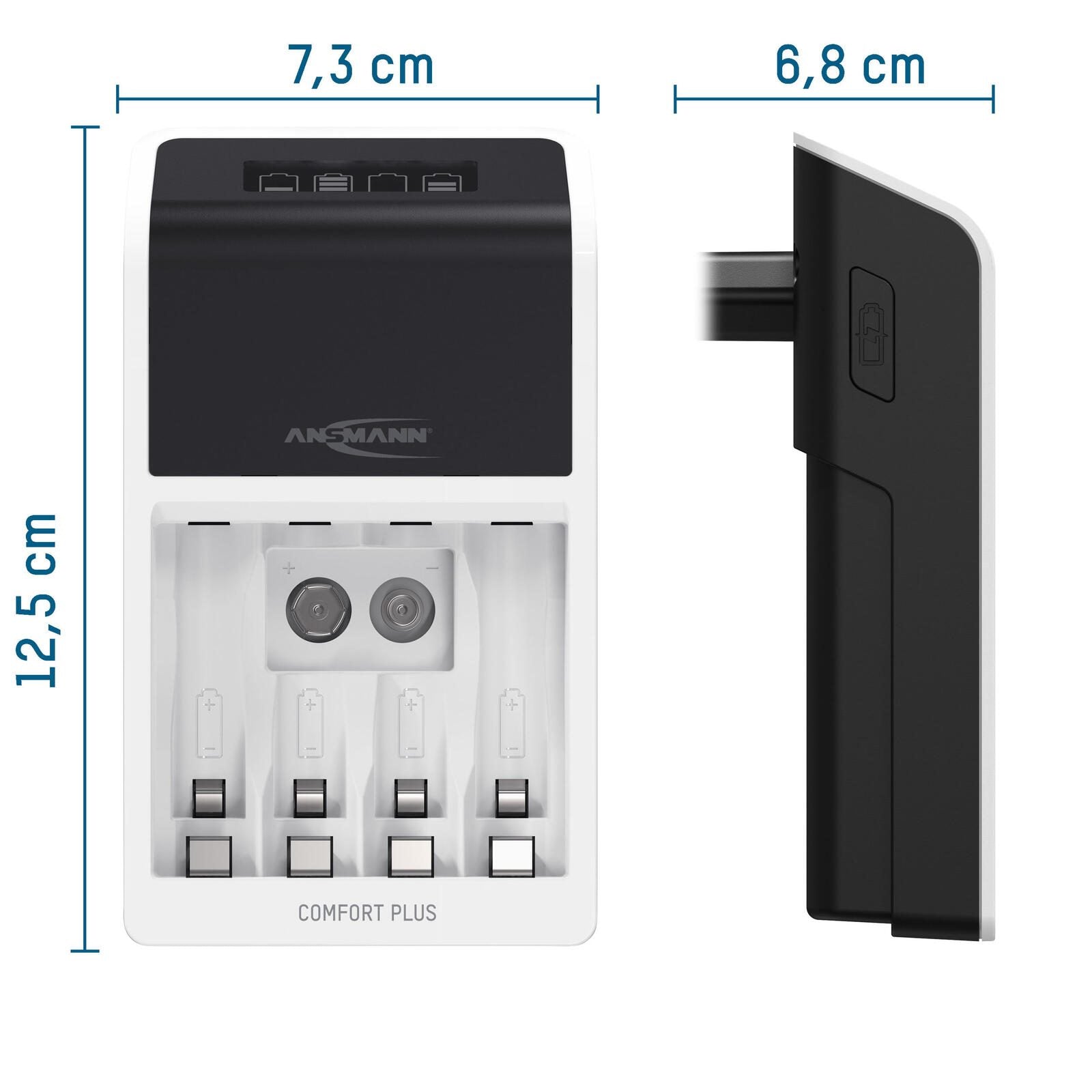ANSMANN Akku-Ladegerät inkl. Akkus Comfort Plus + 4×AA Akku