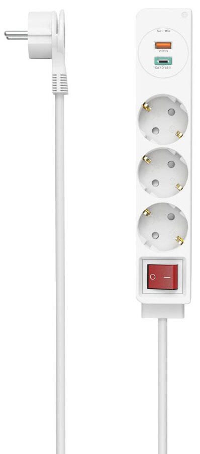Hama Steckdosenleiste mit Schalter mit USB-Buchse 1.4 m