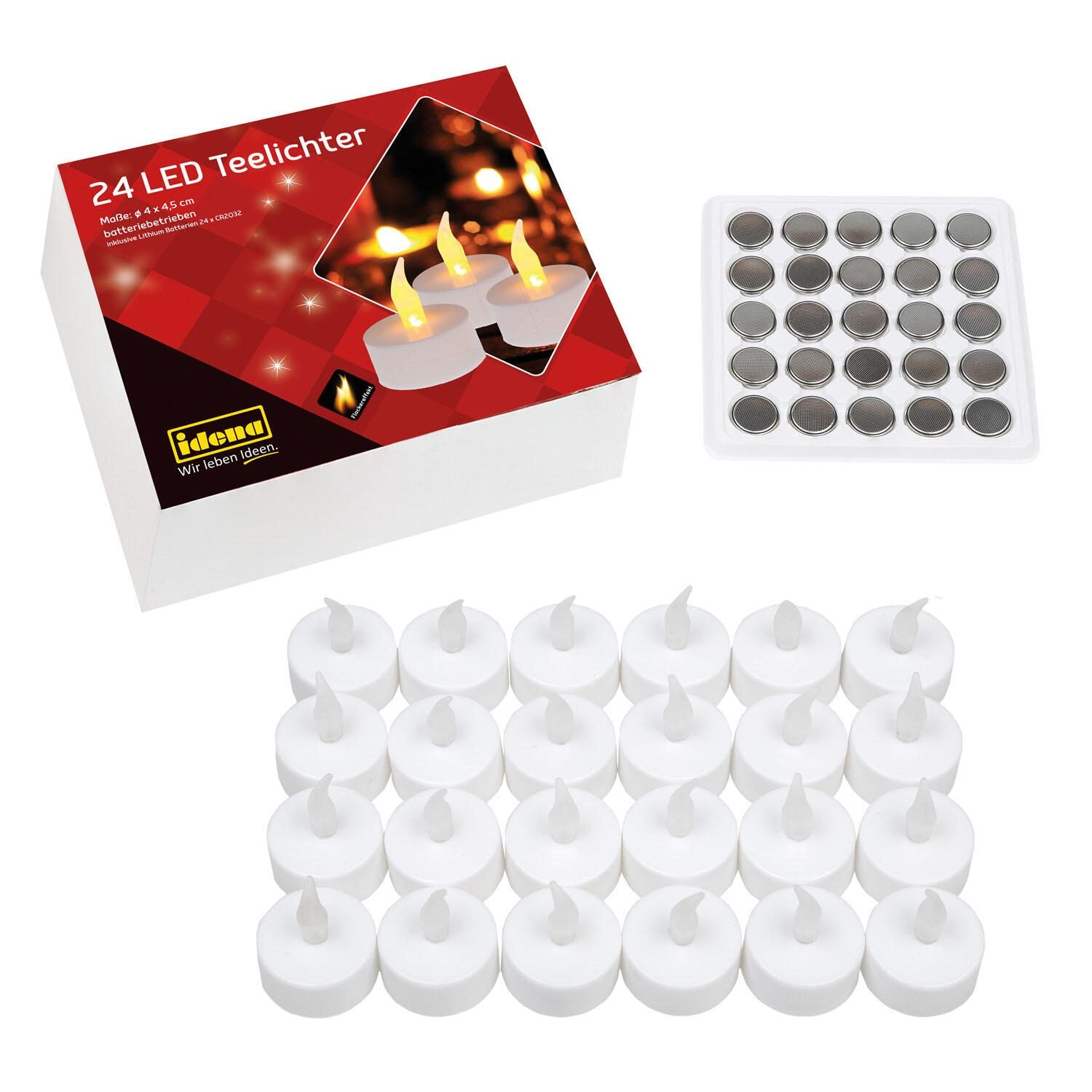 Idena LED-Teelichter 4.8 cm weiß