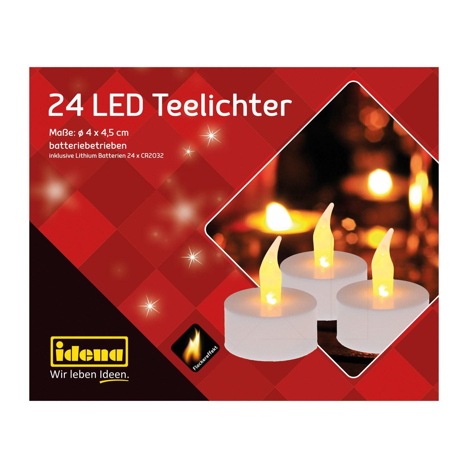 Idena LED-Teelichter 4.8 cm weiß