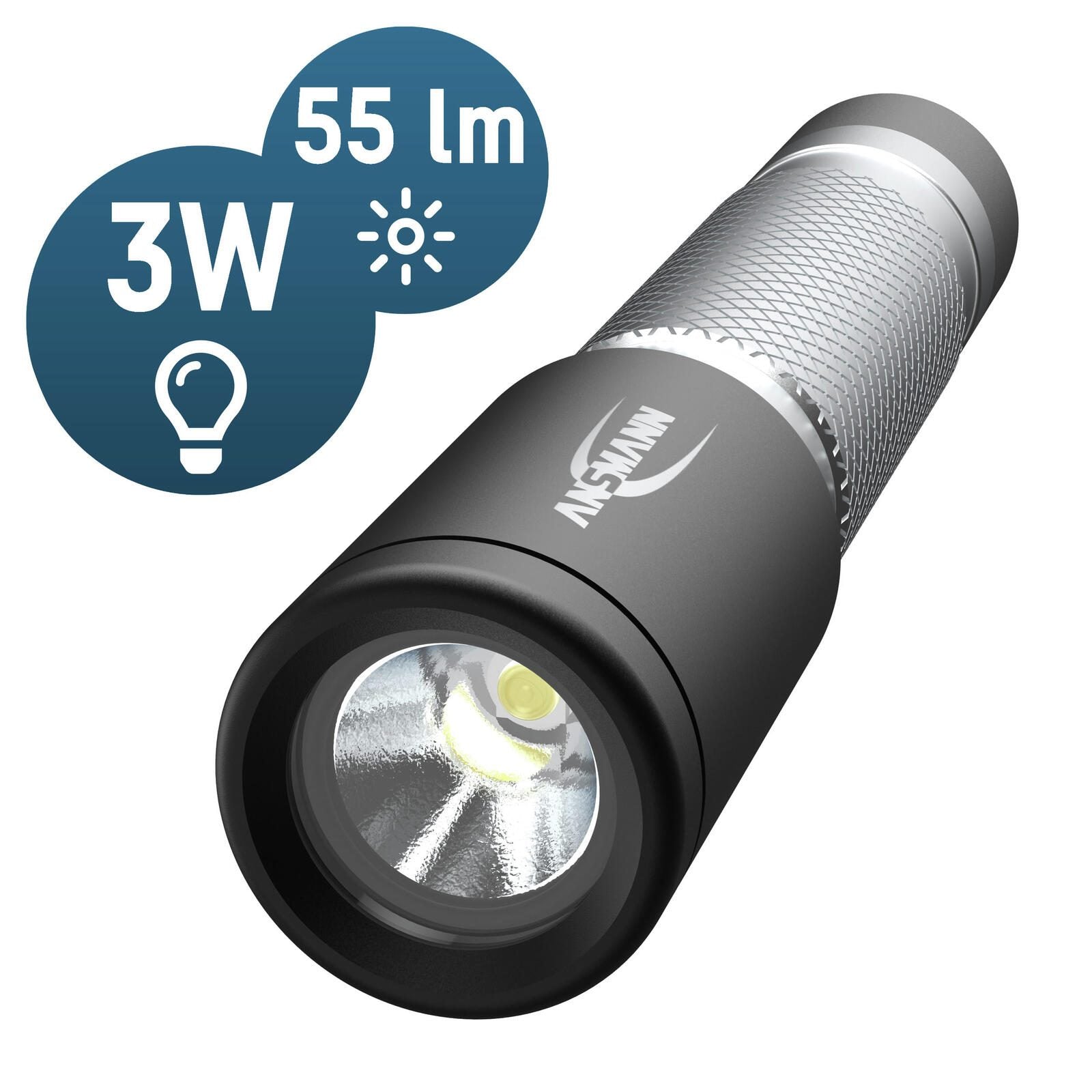 ANSMANN Taschenlampe silber