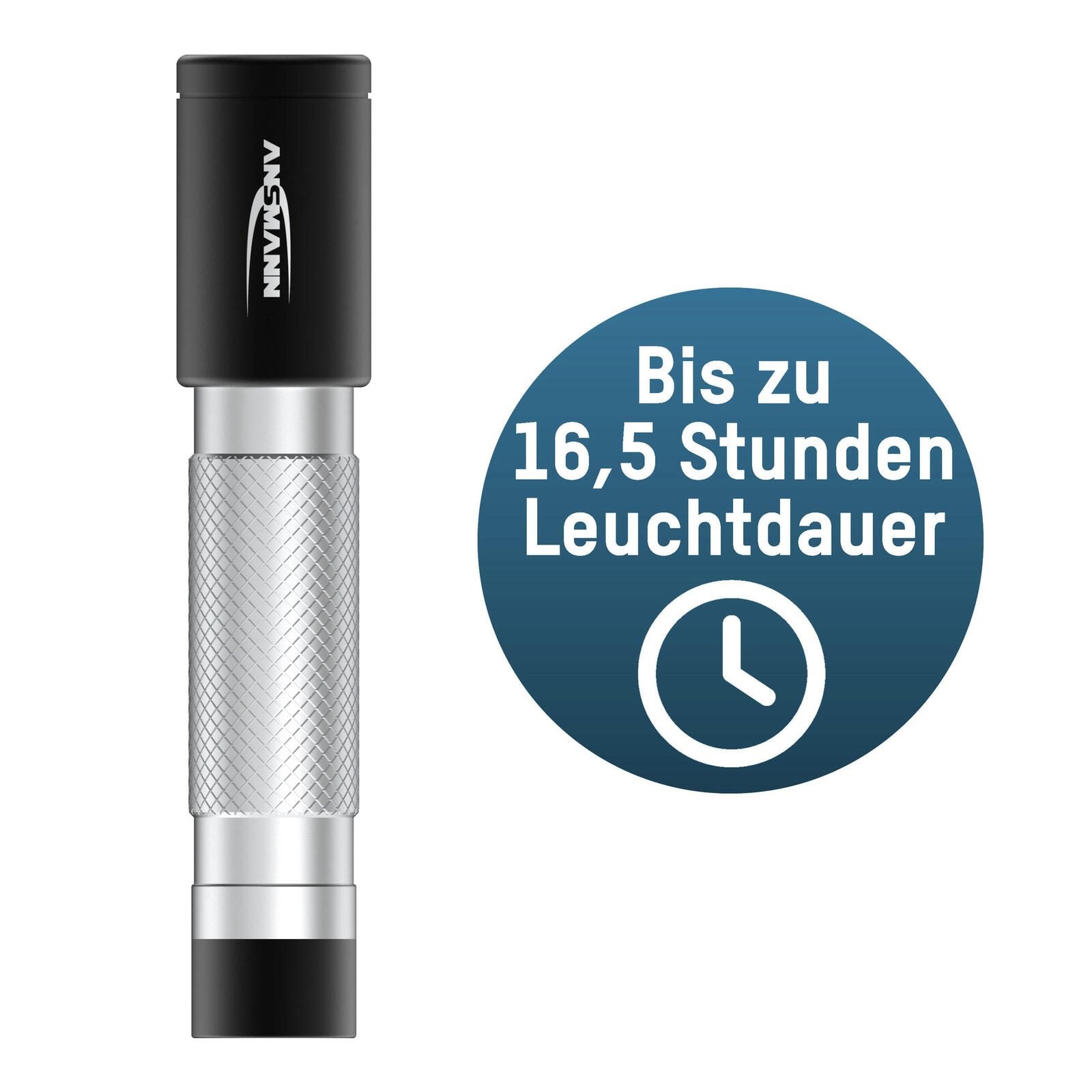 ANSMANN Taschenlampe silber