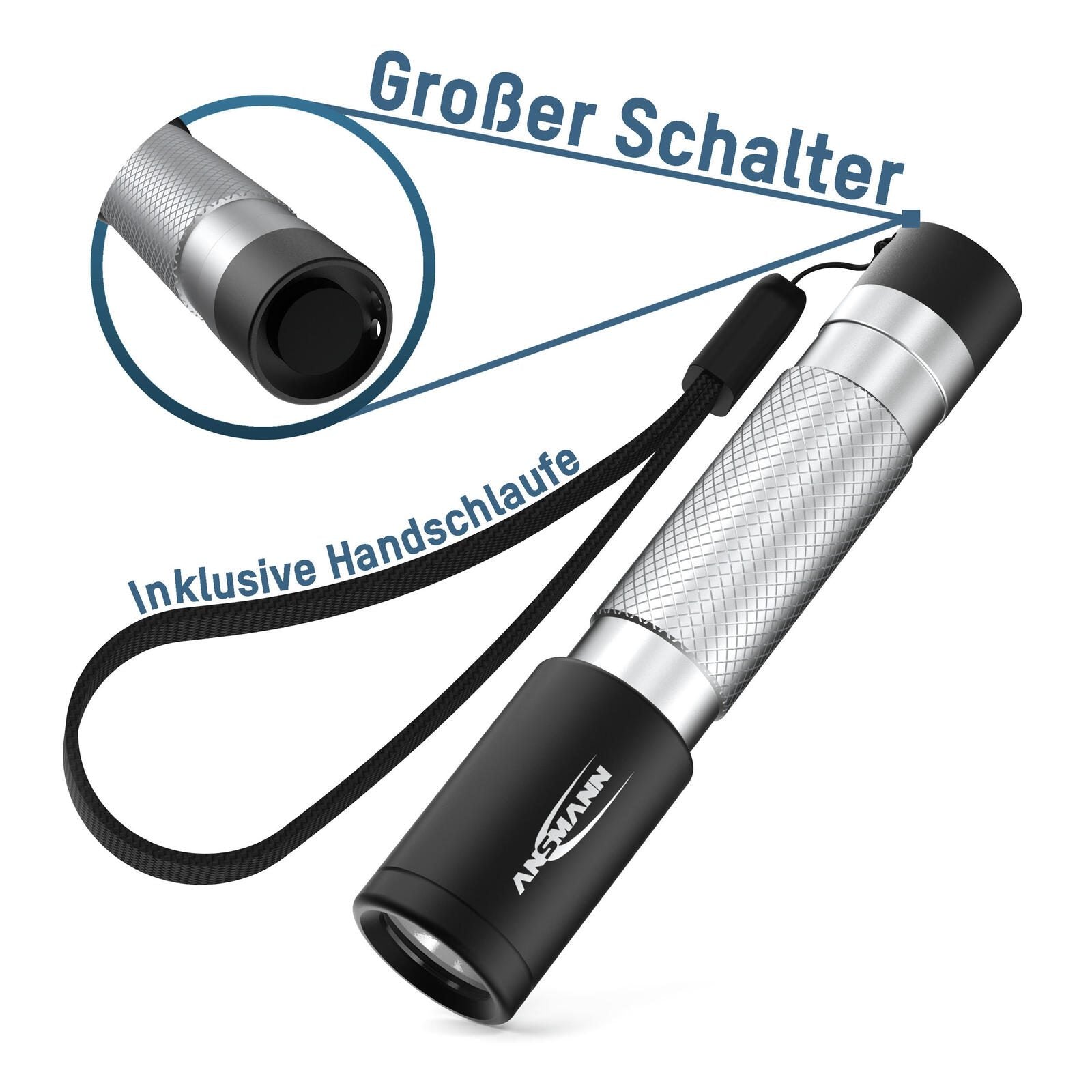 ANSMANN Taschenlampe silber
