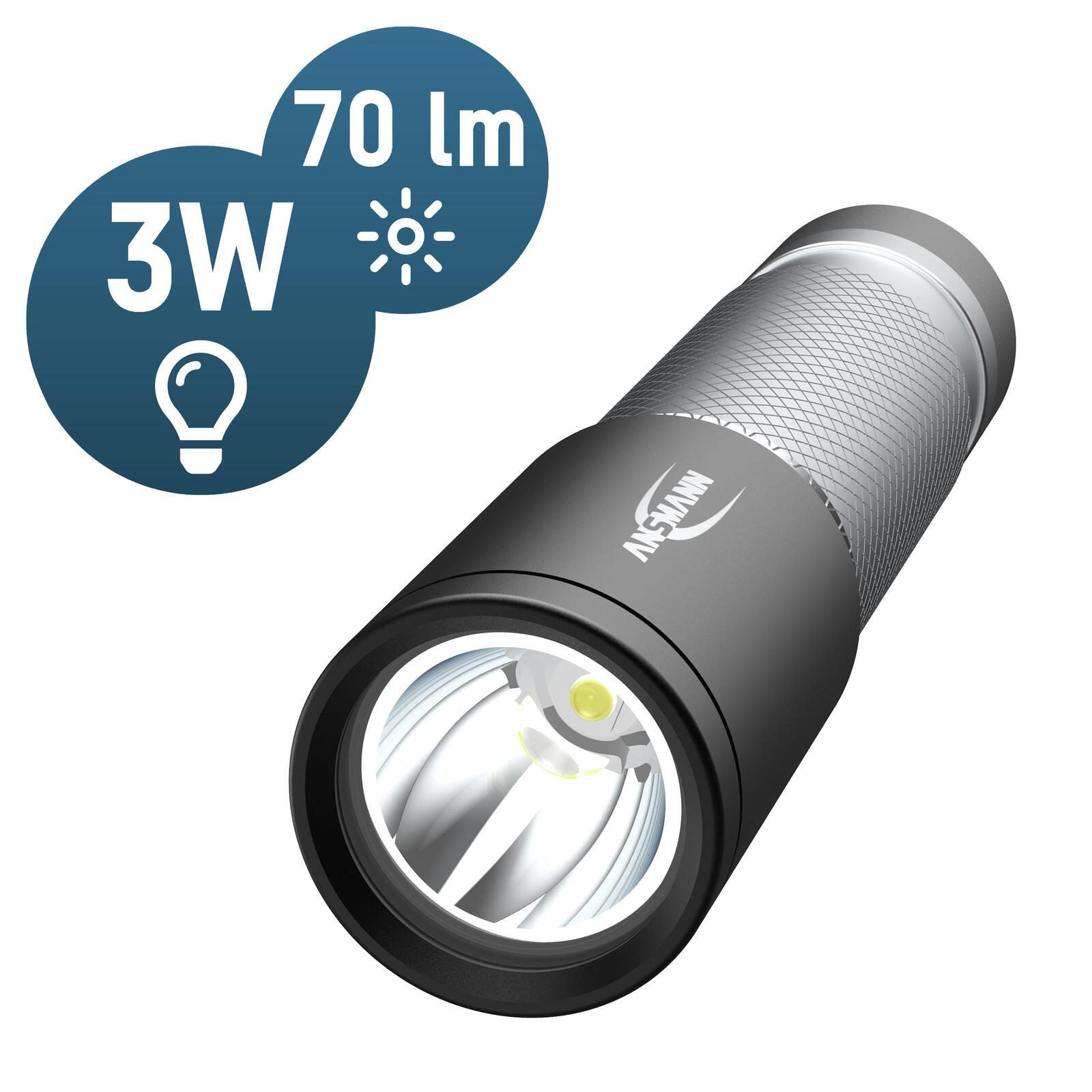 ANSMANN Taschenlampe silber