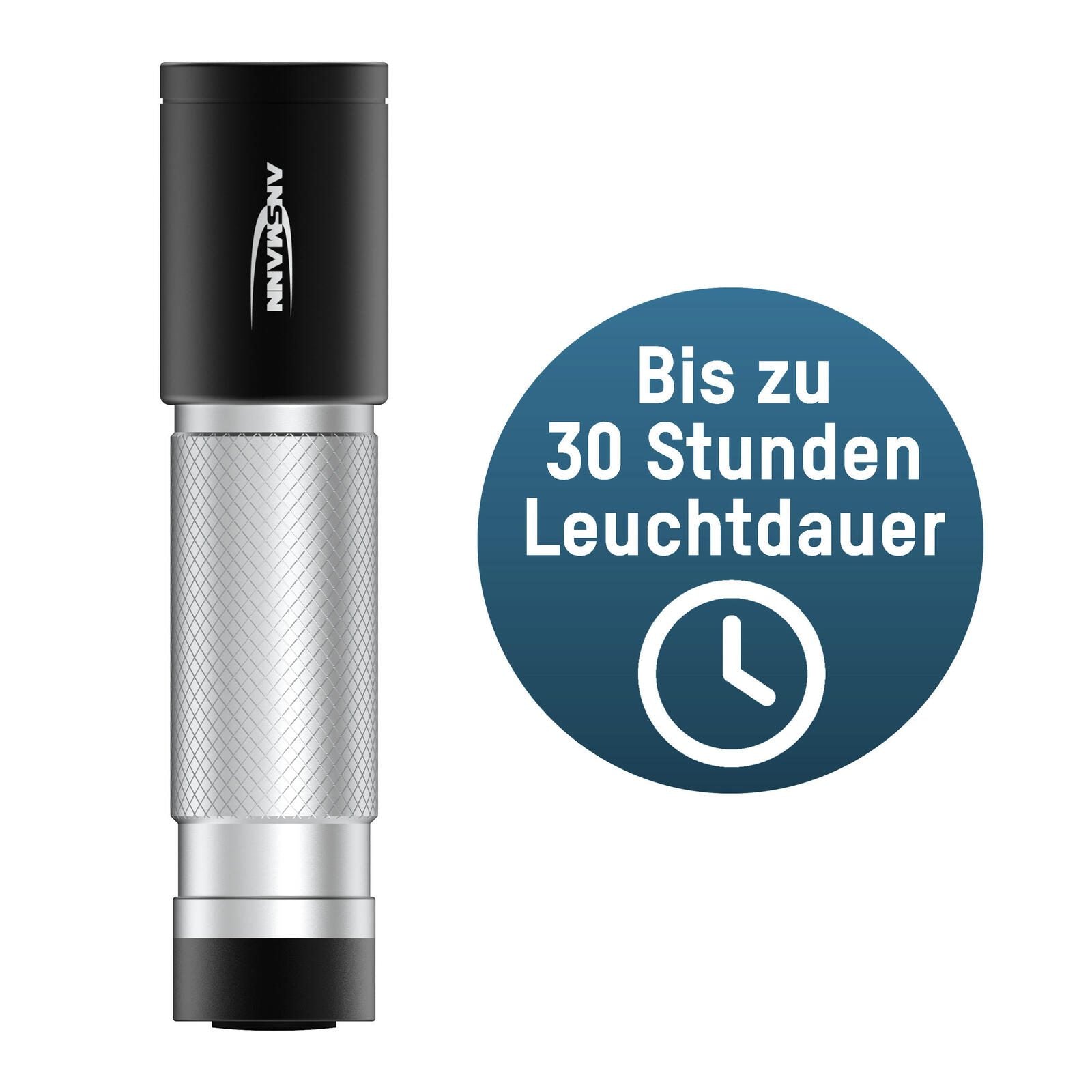 ANSMANN Taschenlampe silber