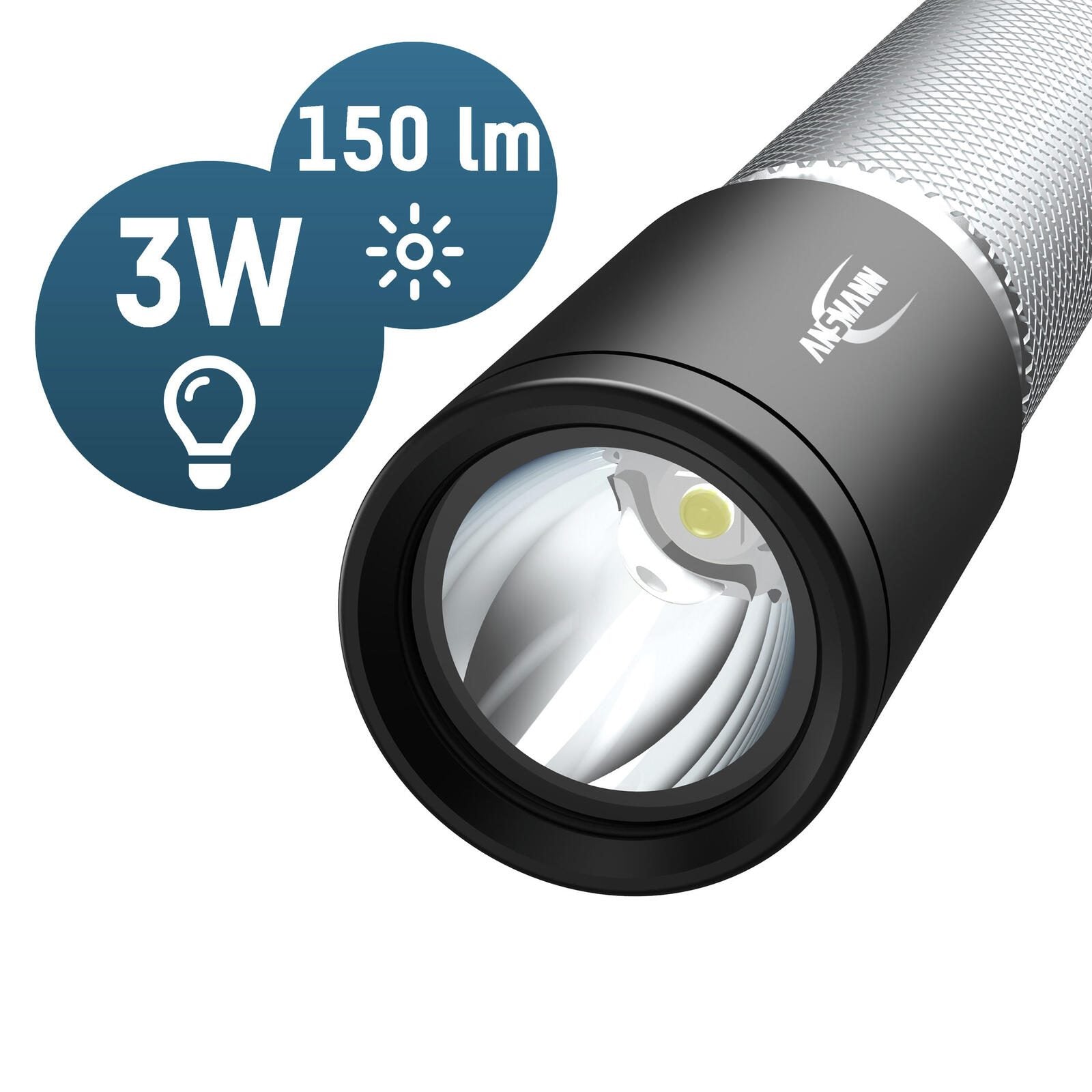 ANSMANN Taschenlampe silber