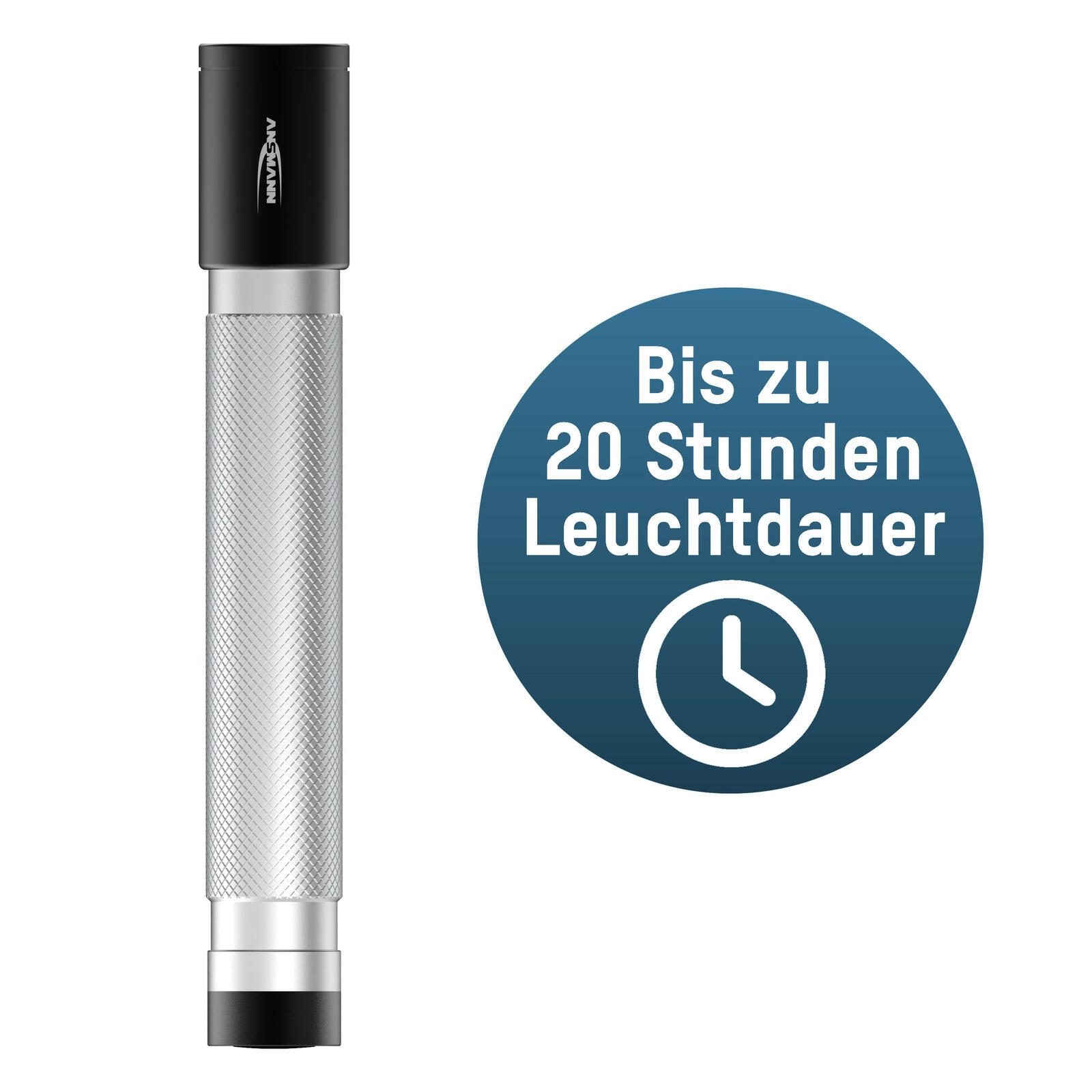ANSMANN Taschenlampe silber