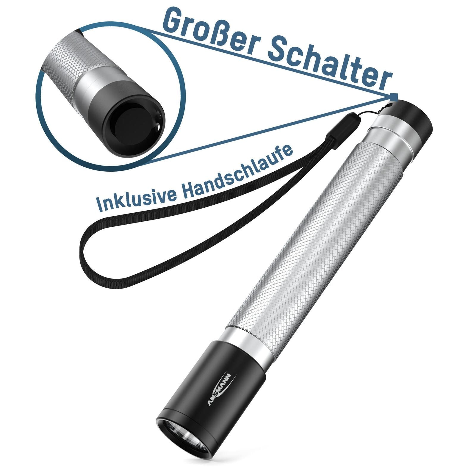 ANSMANN Taschenlampe silber