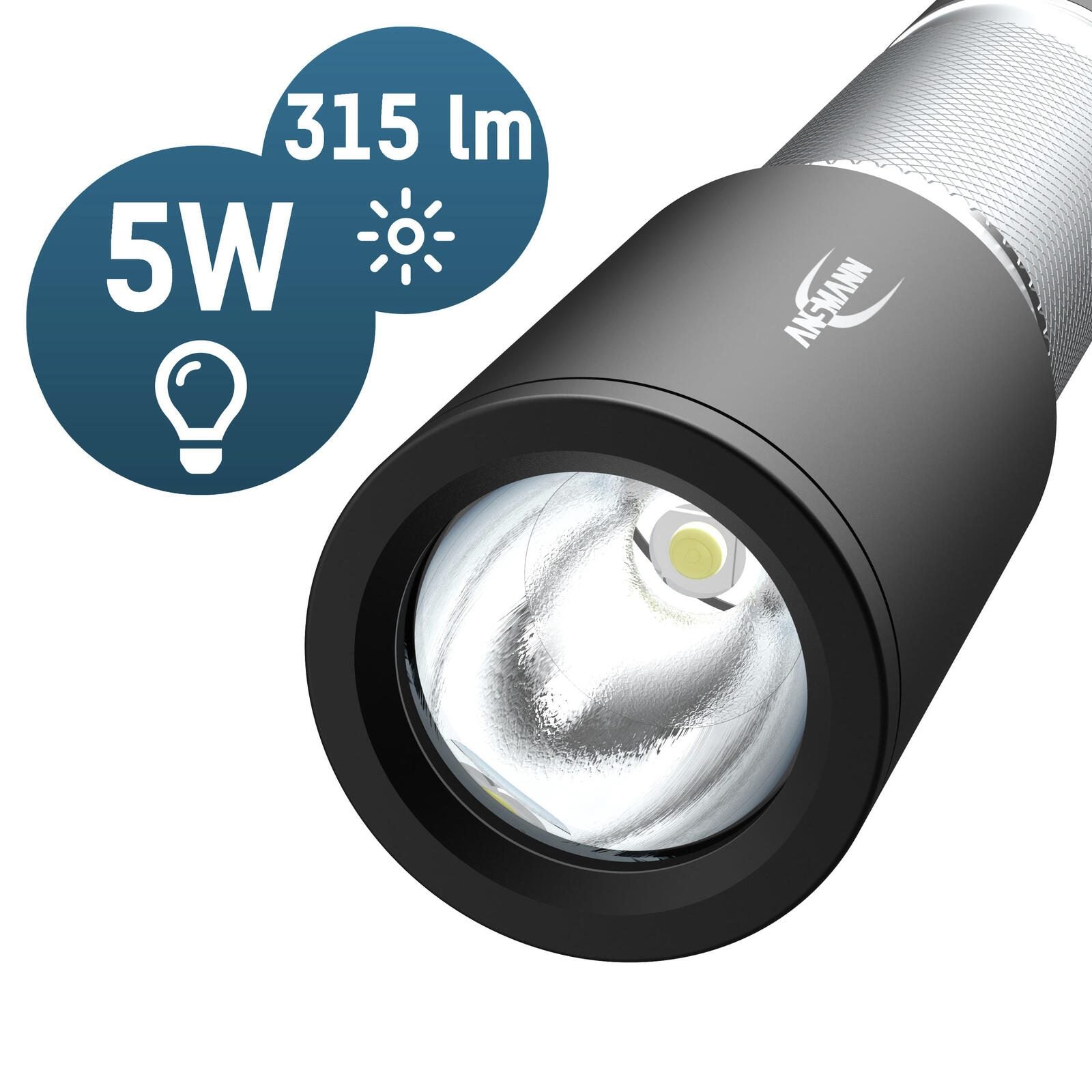 ANSMANN Taschenlampe silber