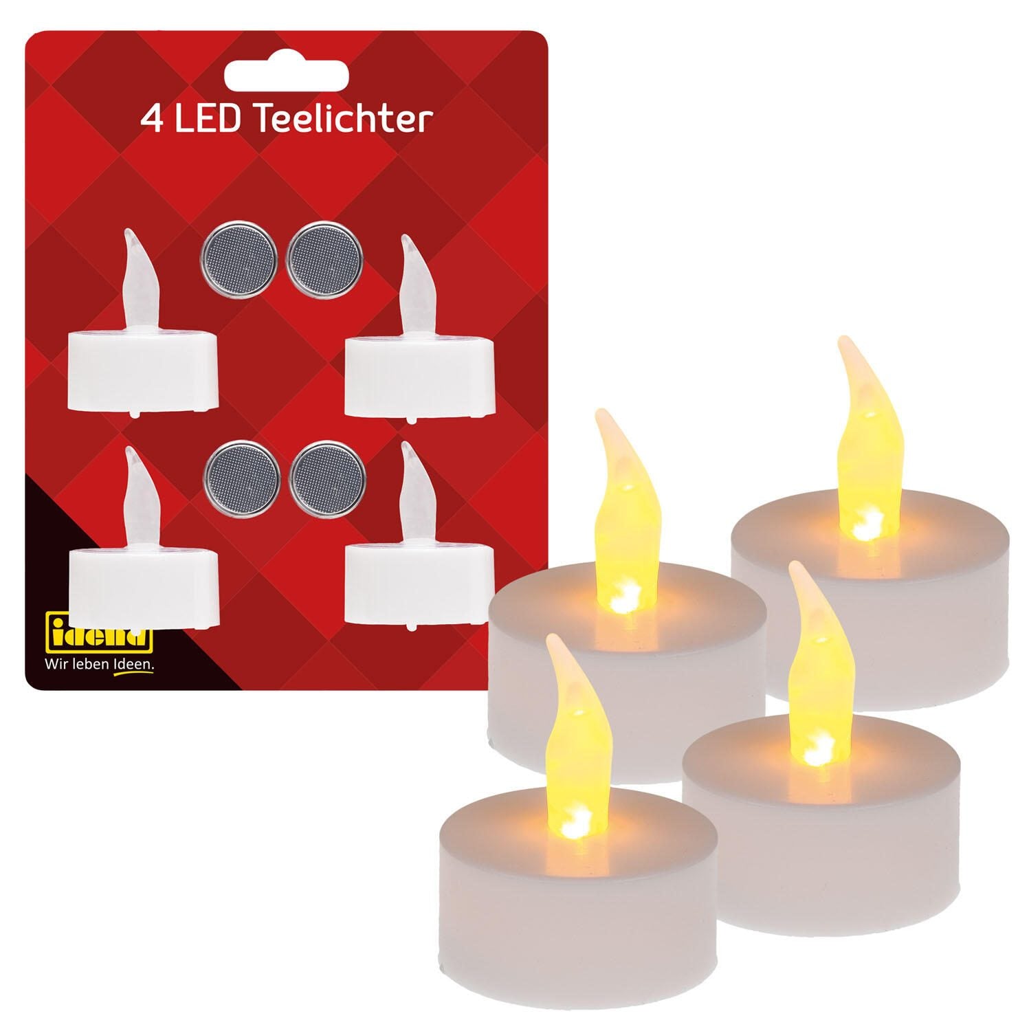 Idena LED-Teelichter 4.8 cm weiß