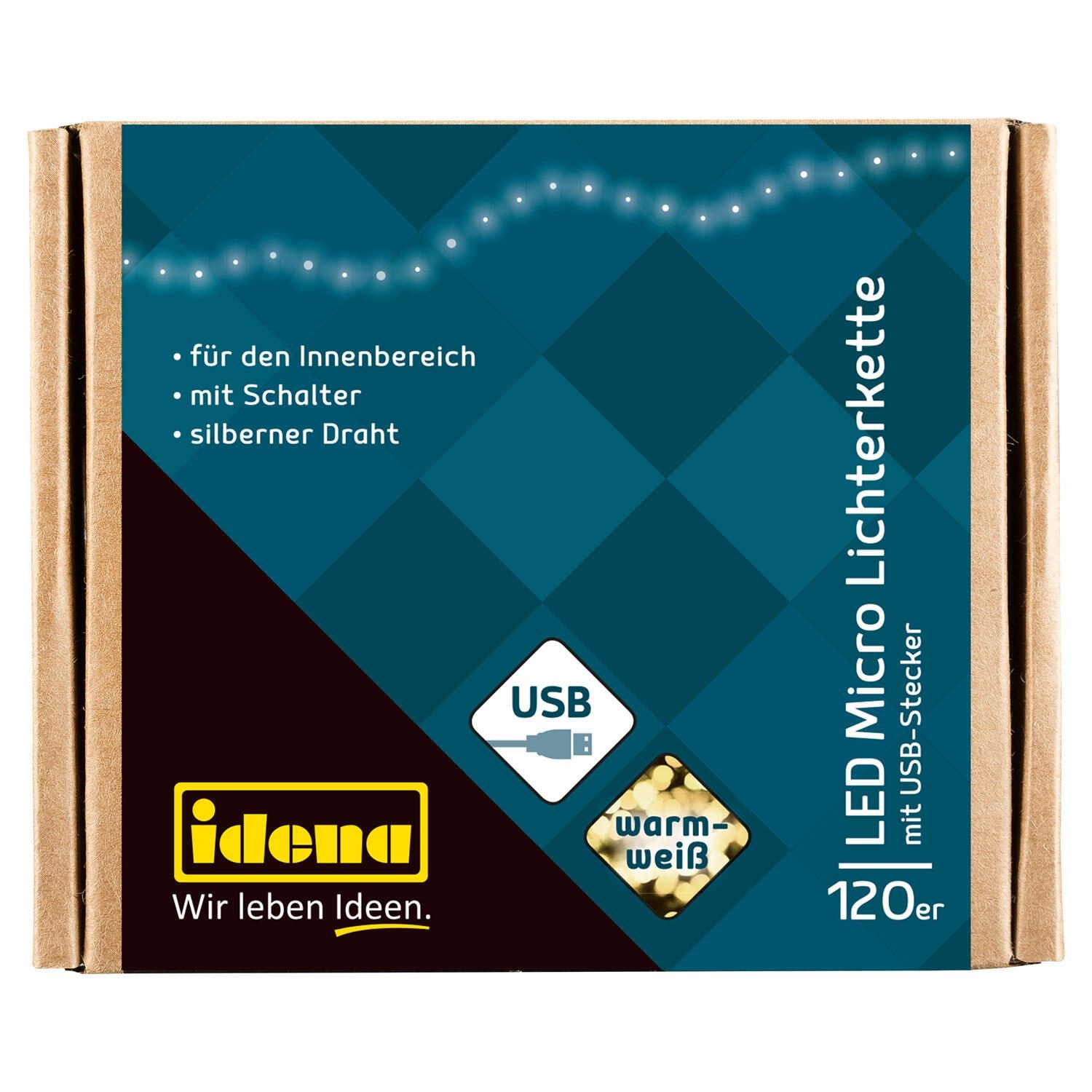 Idena Lichterkette 13.5 m silber