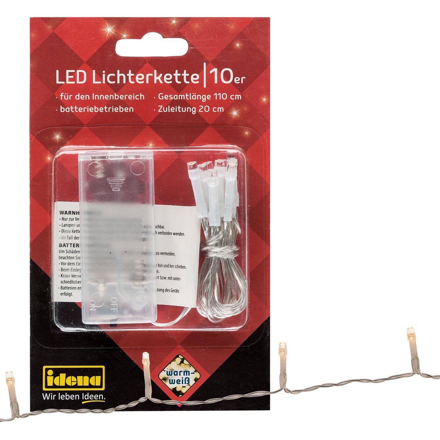 Idena Lichterkette 110 cm transparent