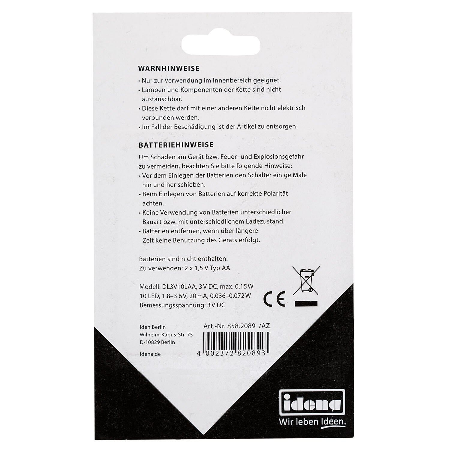 Idena Lichterkette 110 cm transparent