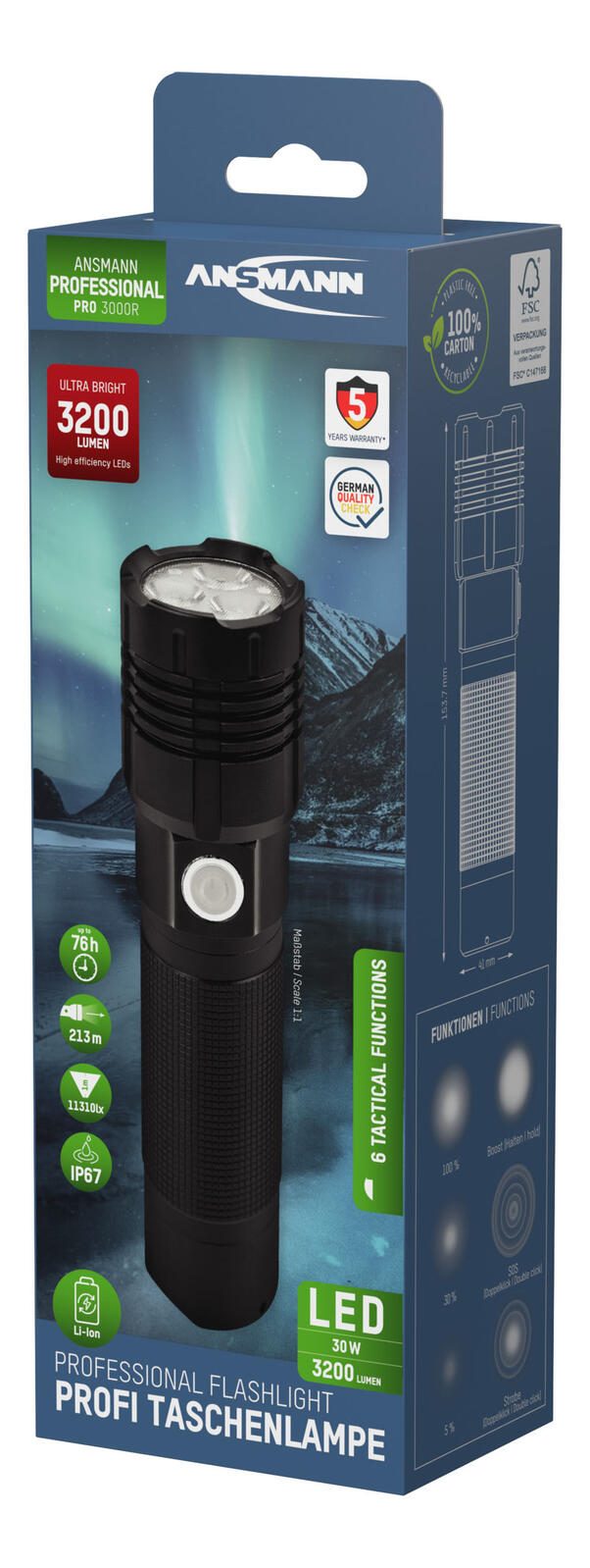 ANSMANN Taschenlampe schwarz