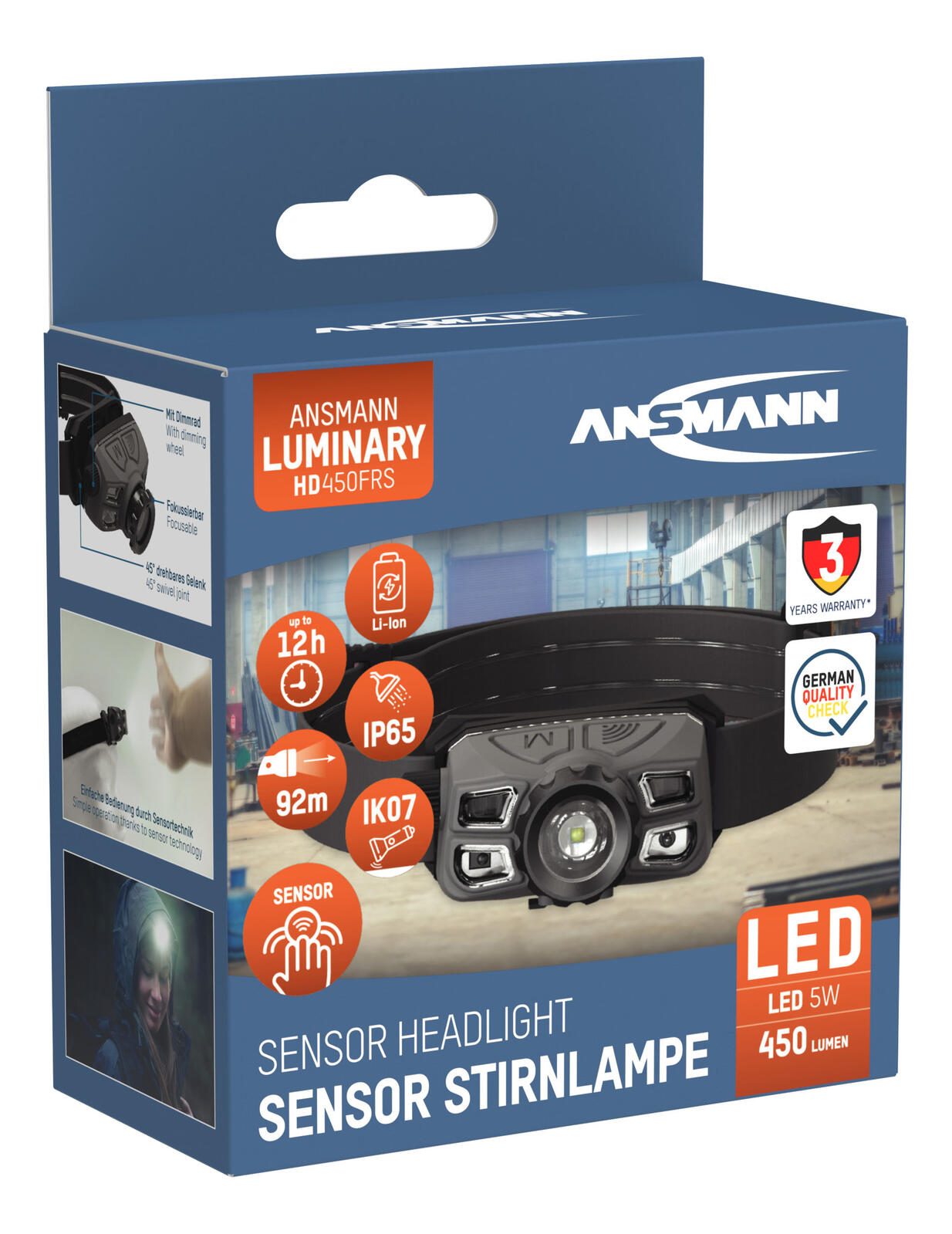 ANSMANN Stirnlampe schwarz