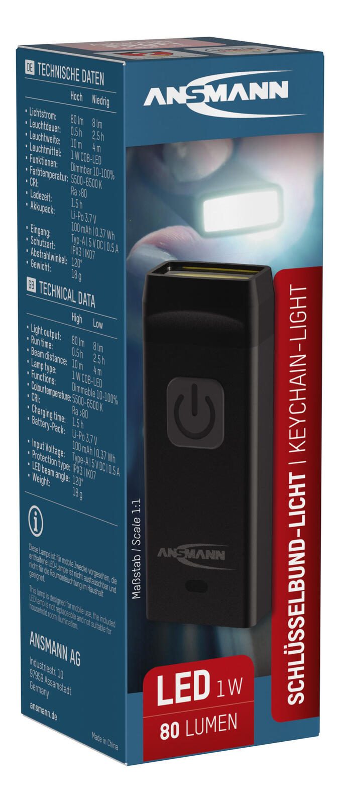 ANSMANN Taschenlampe schwarz