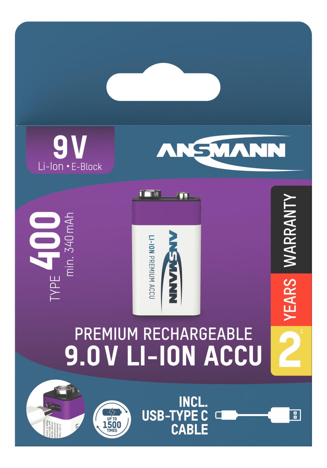 ANSMANN Akkus E-Block 9 V