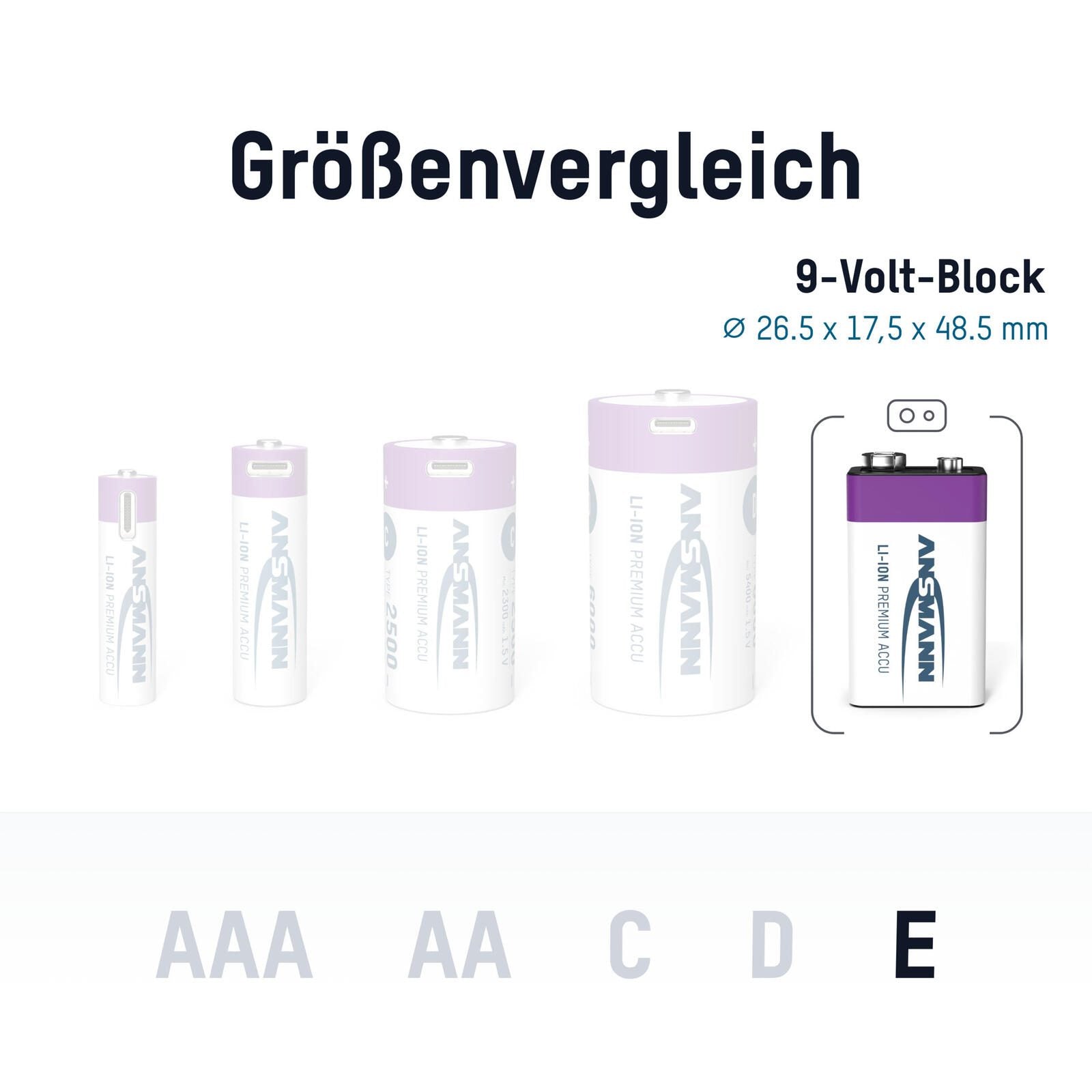 ANSMANN Akkus E-Block 9 V