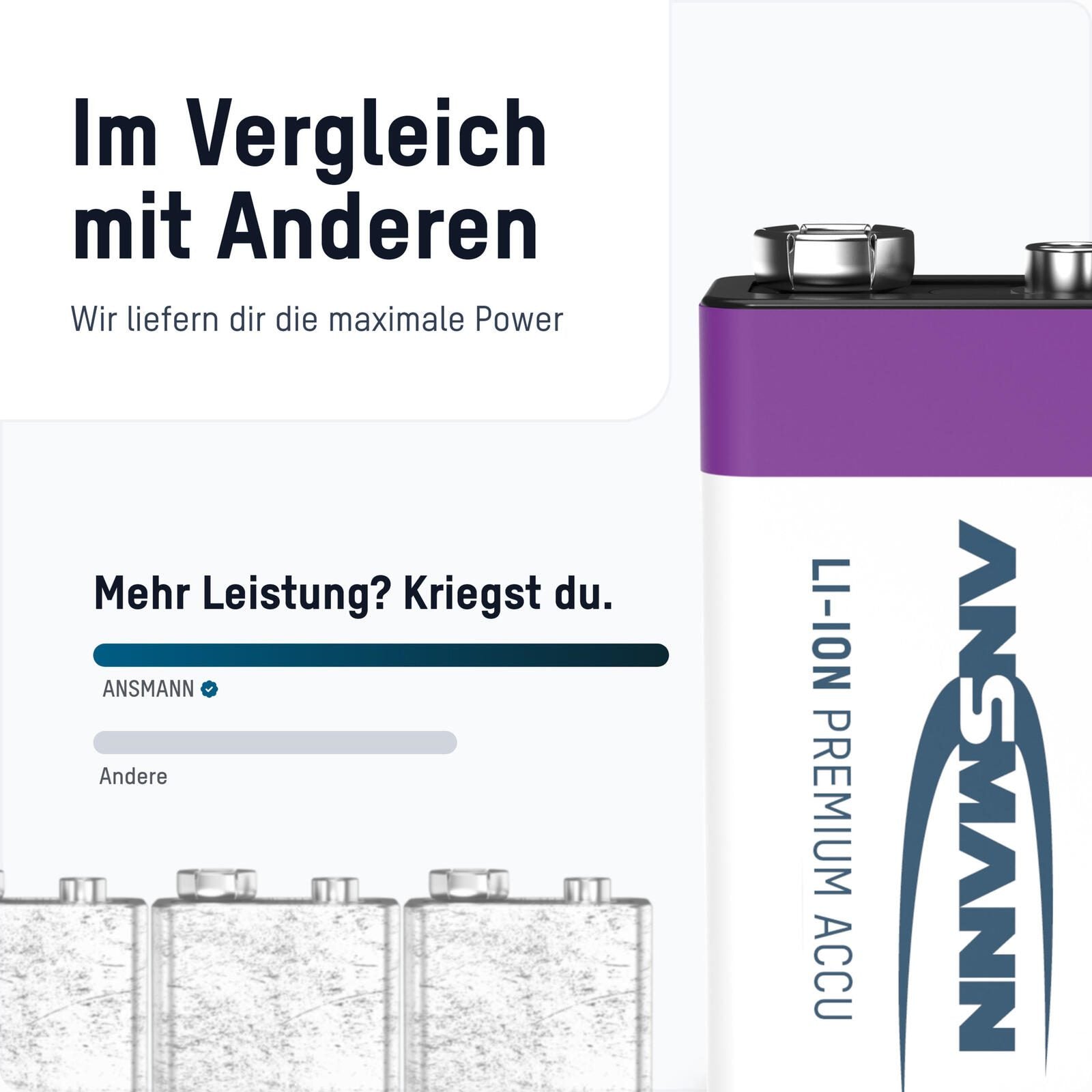 ANSMANN Akkus E-Block 9 V