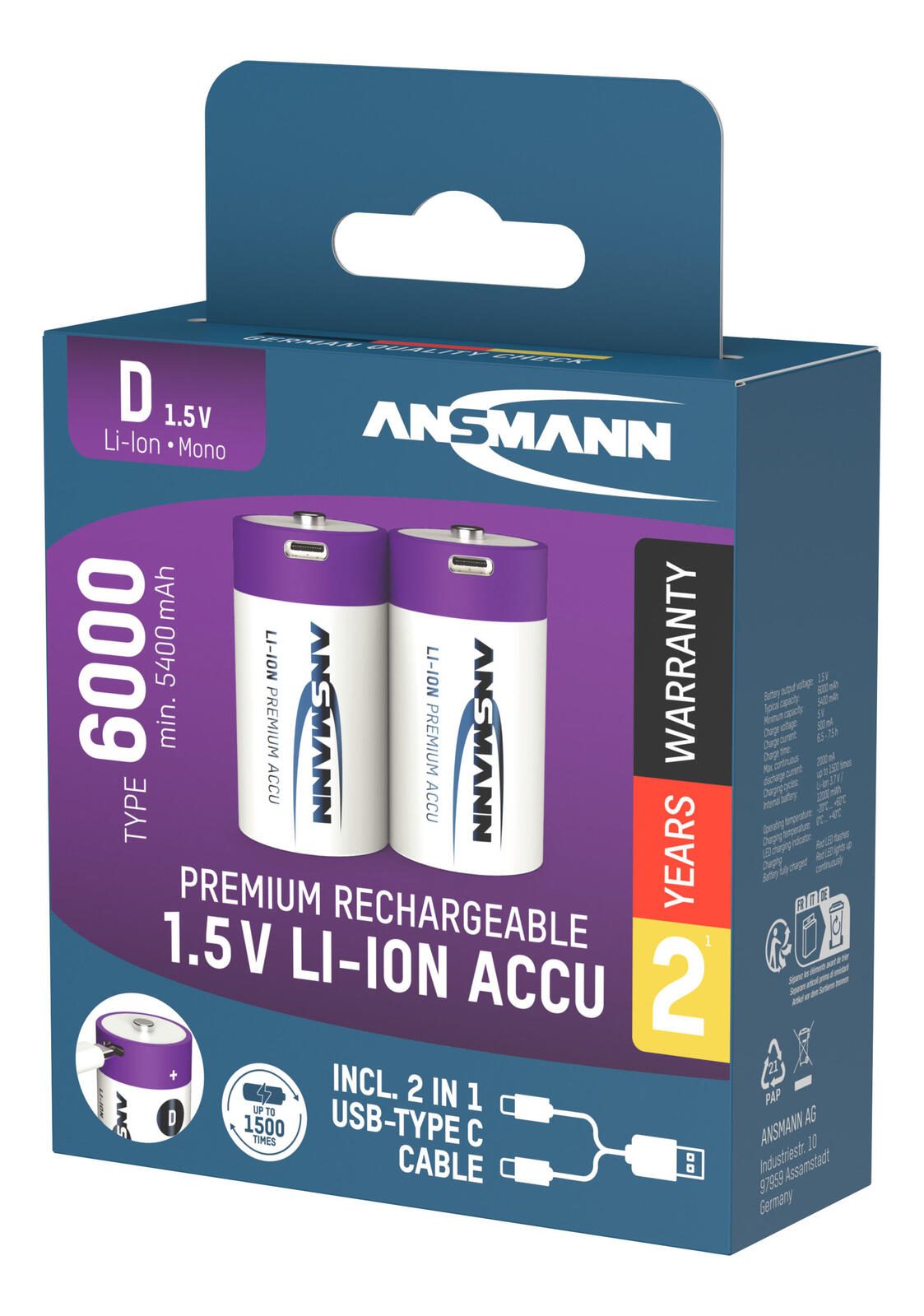 ANSMANN Akkus Mono D 1.5 V