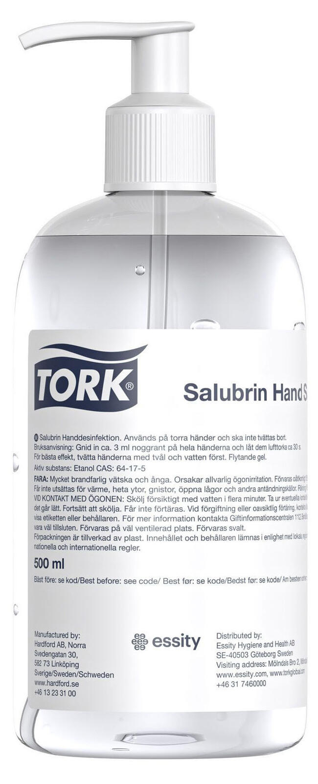 TORK Händedesinfektionsgel 0,5 l