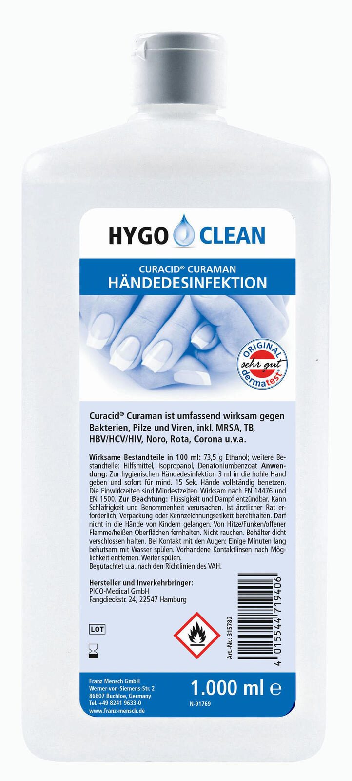 HYGOSTAR Händedesinfektionsmittel 1,0 l