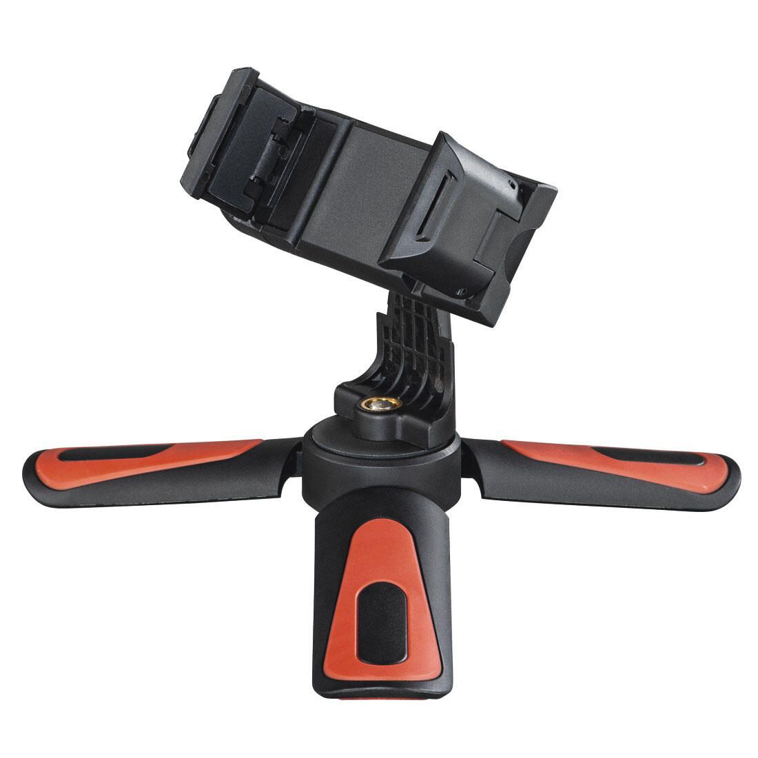 hama Pocket II Rotation Ministativ für Smartphones schwarz, rot.