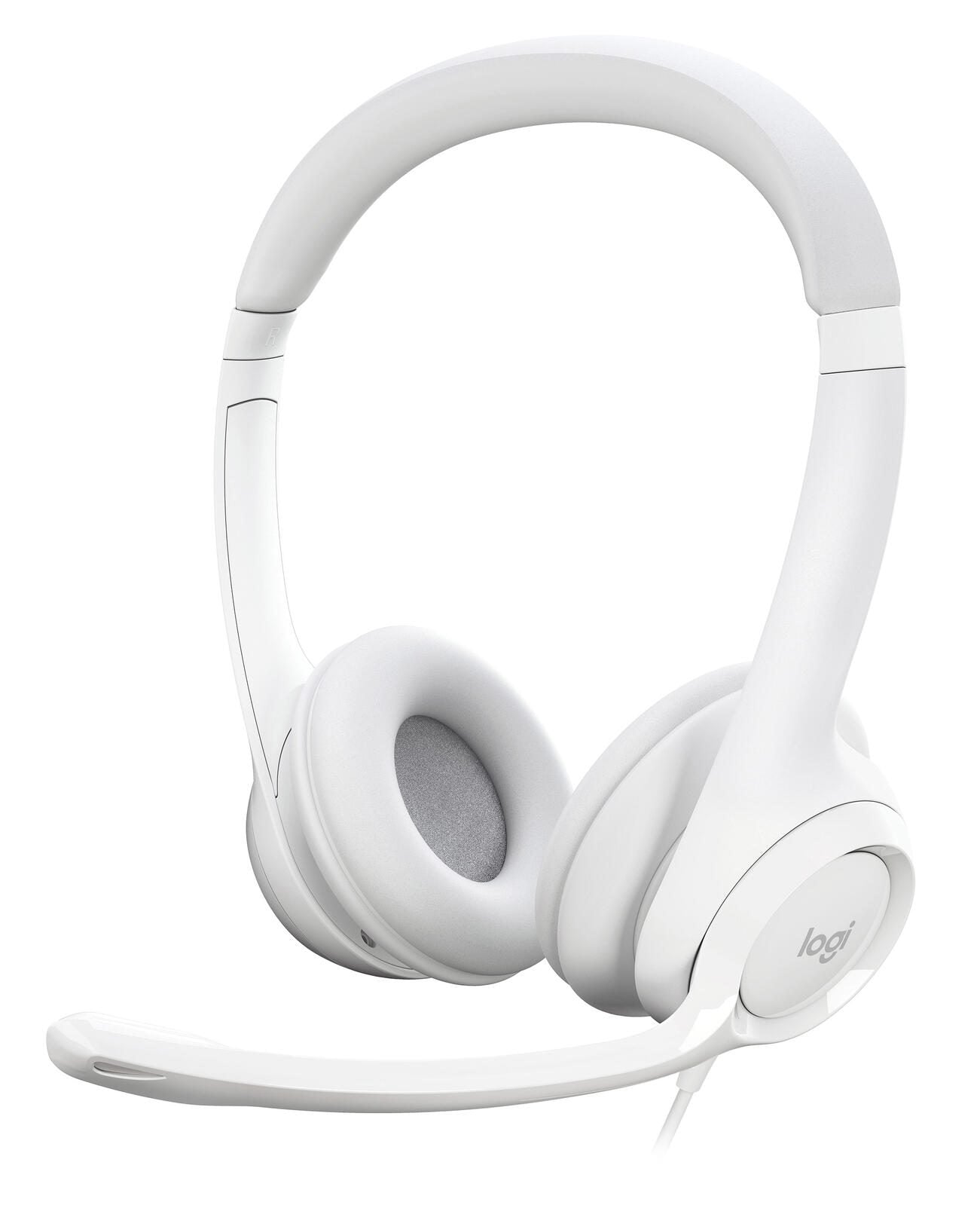 Logitech USB-Headset H390 grau, weiß