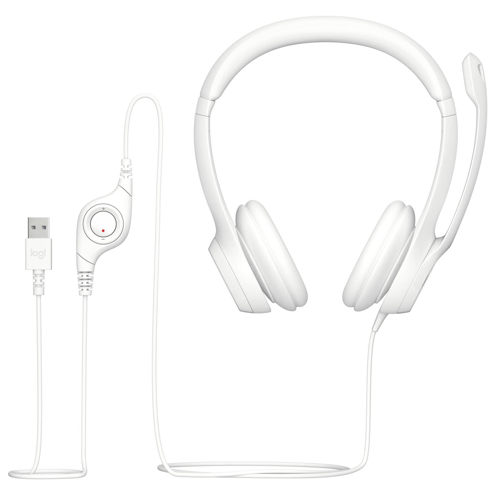 Logitech USB-Headset H390 grau, weiß