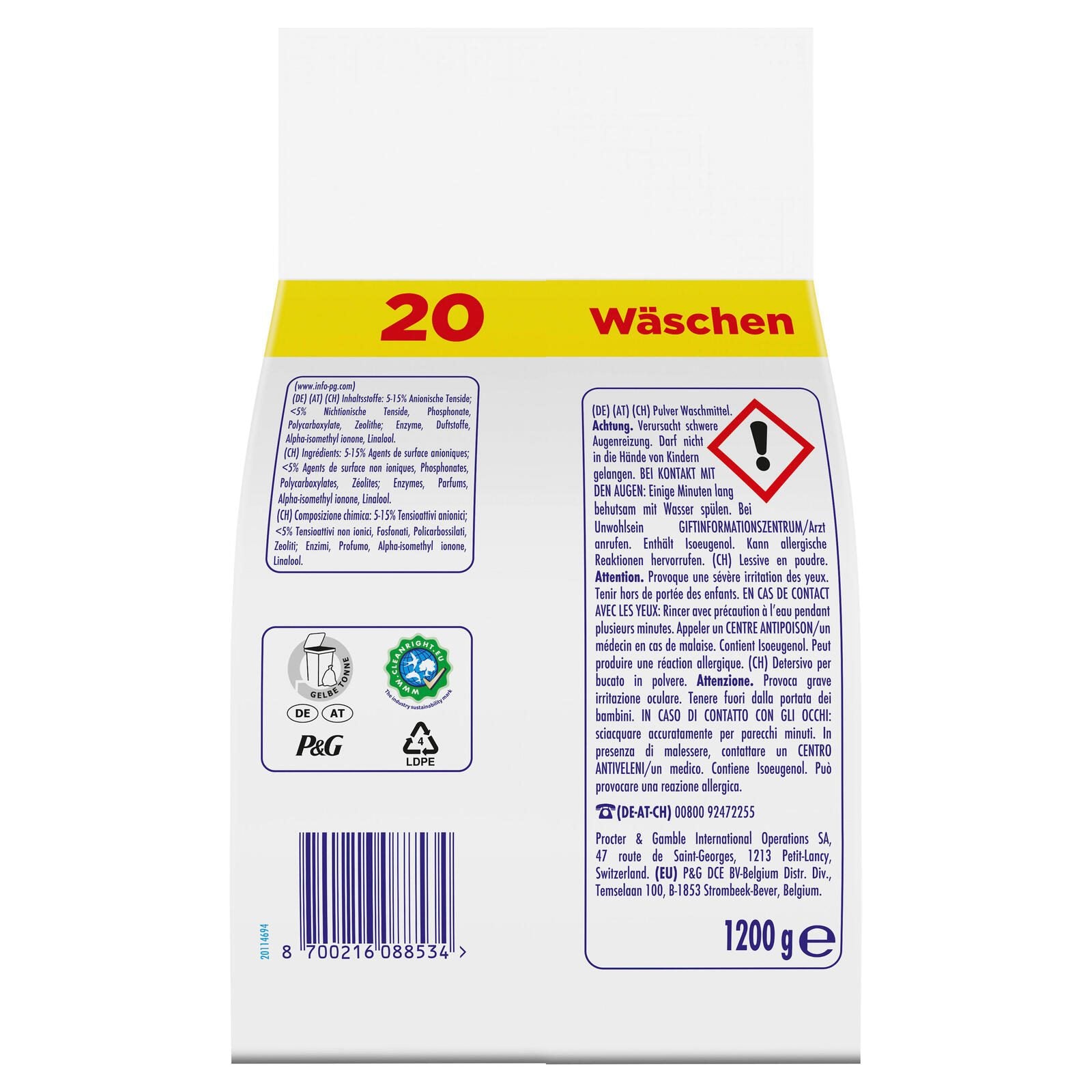 ARIEL Waschmittel frisch 1,2 kg