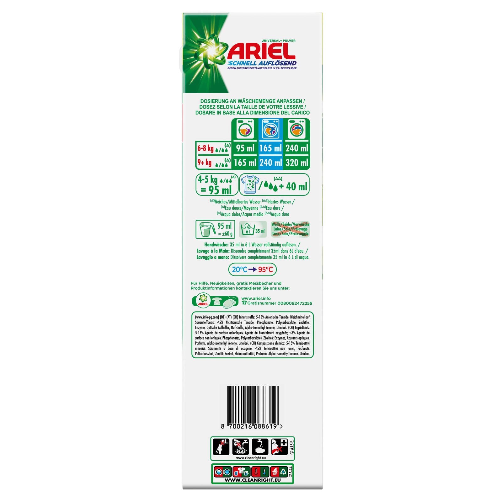 ARIEL Vollwaschmittel frisch 2,4 kg
