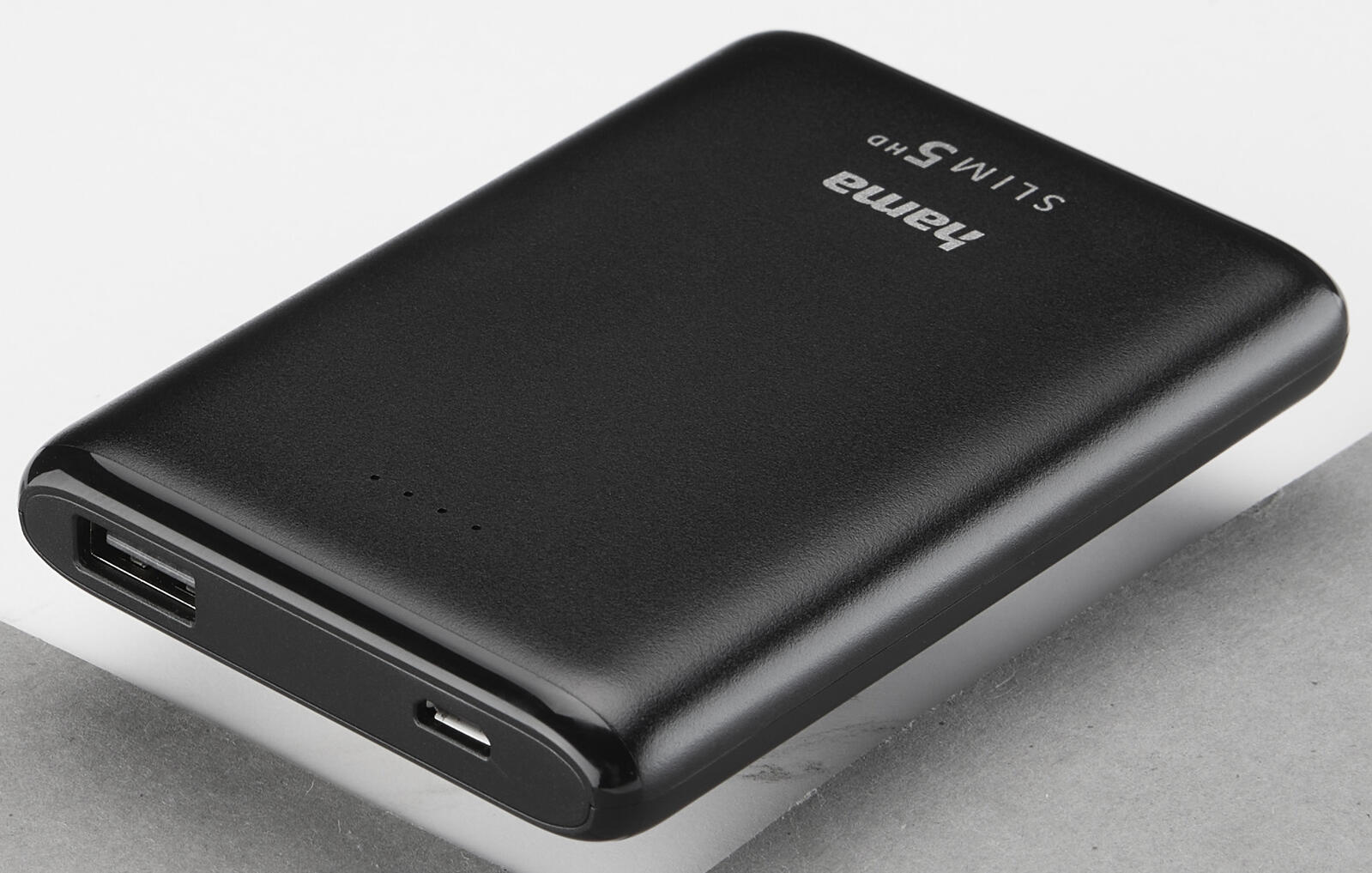hama SLIM 5HD Powerbank 5.000 mAh schwarz