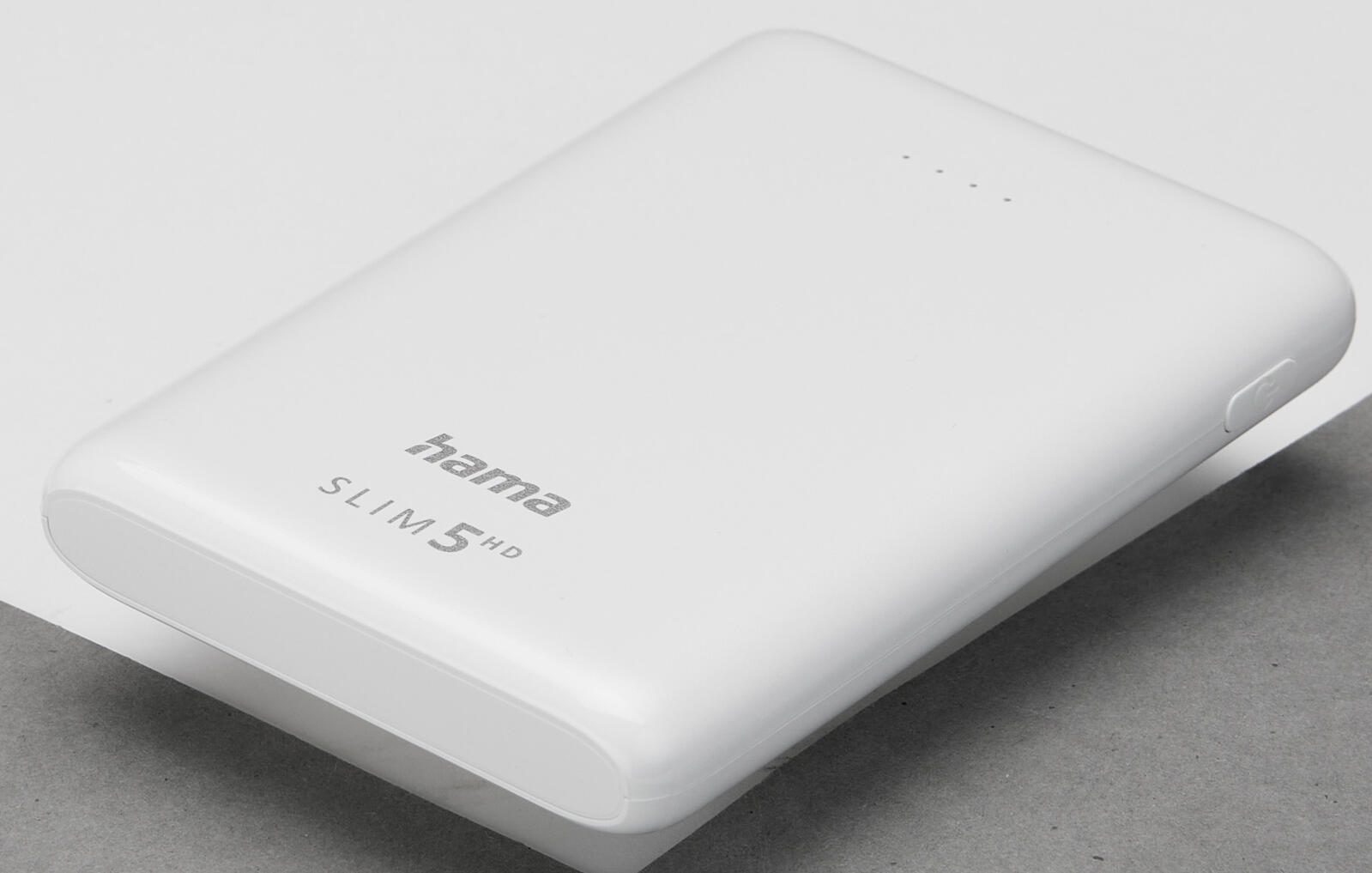 hama SLIM 5HD Powerbank 5.000 mAh weiß