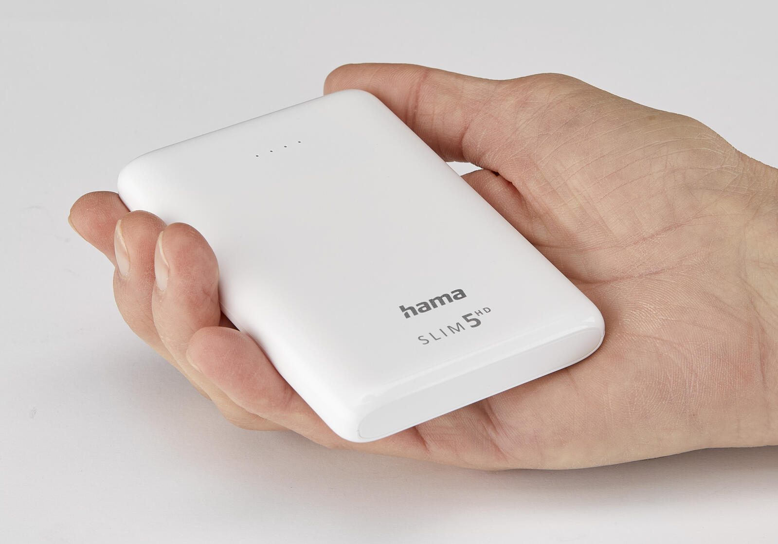 hama SLIM 5HD Powerbank 5.000 mAh weiß