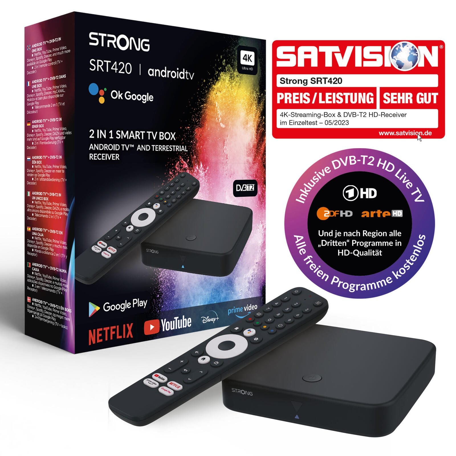 STRONG SRT420 AndroidTV-Streaming DVB-T2 Receiver