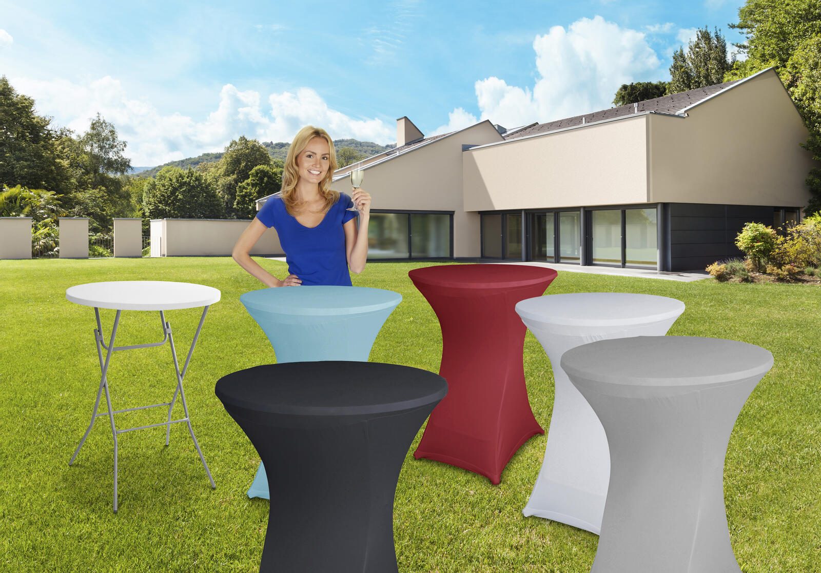 Stehtischhusse weiß Ø 85cm Stehtischhusse
