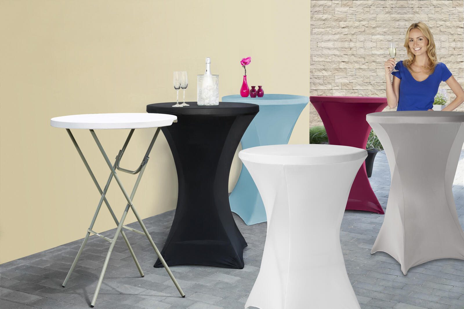 Stehtischhusse weiß Ø 85cm Stehtischhusse