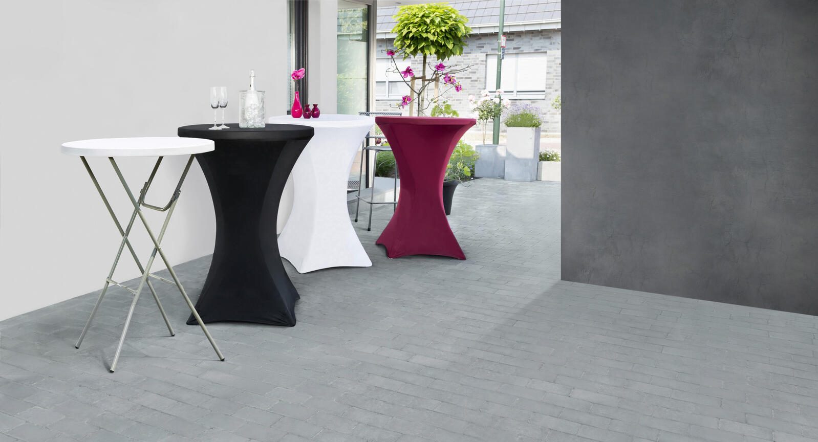 Stehtischhusse weiß Ø 85cm Stehtischhusse