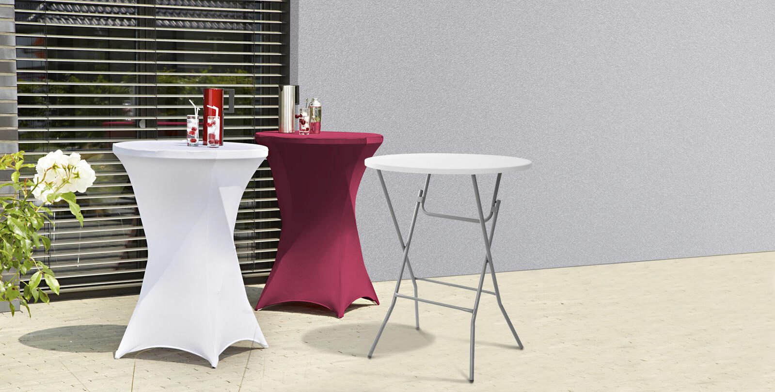 Stehtischhusse weiß Ø 85cm Stehtischhusse