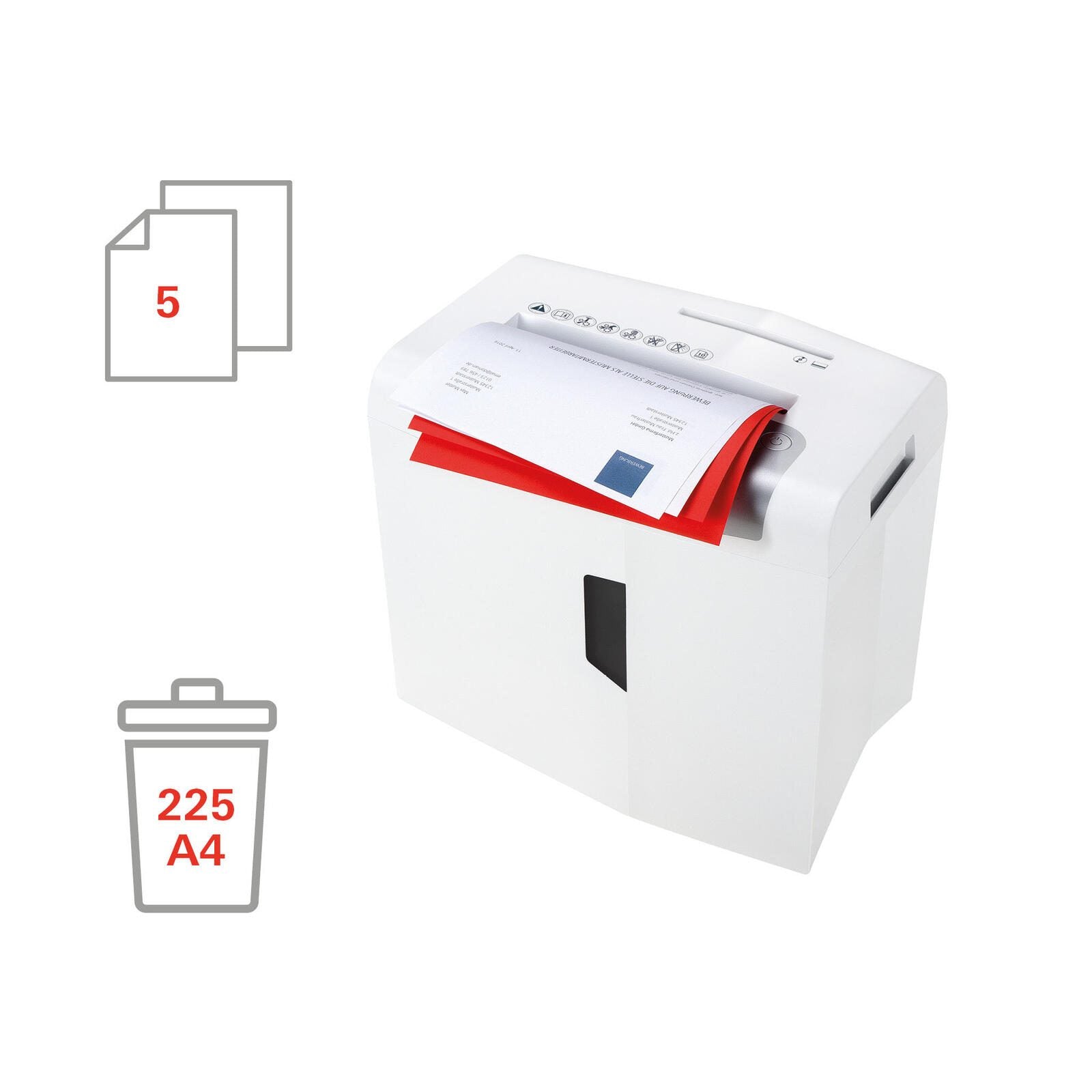 HSM Aktenvernichter shredstar X5 - Sicherheitsstufe 4 - Partikelschnitt - 4,5 x 30 mm - 5 Blatt