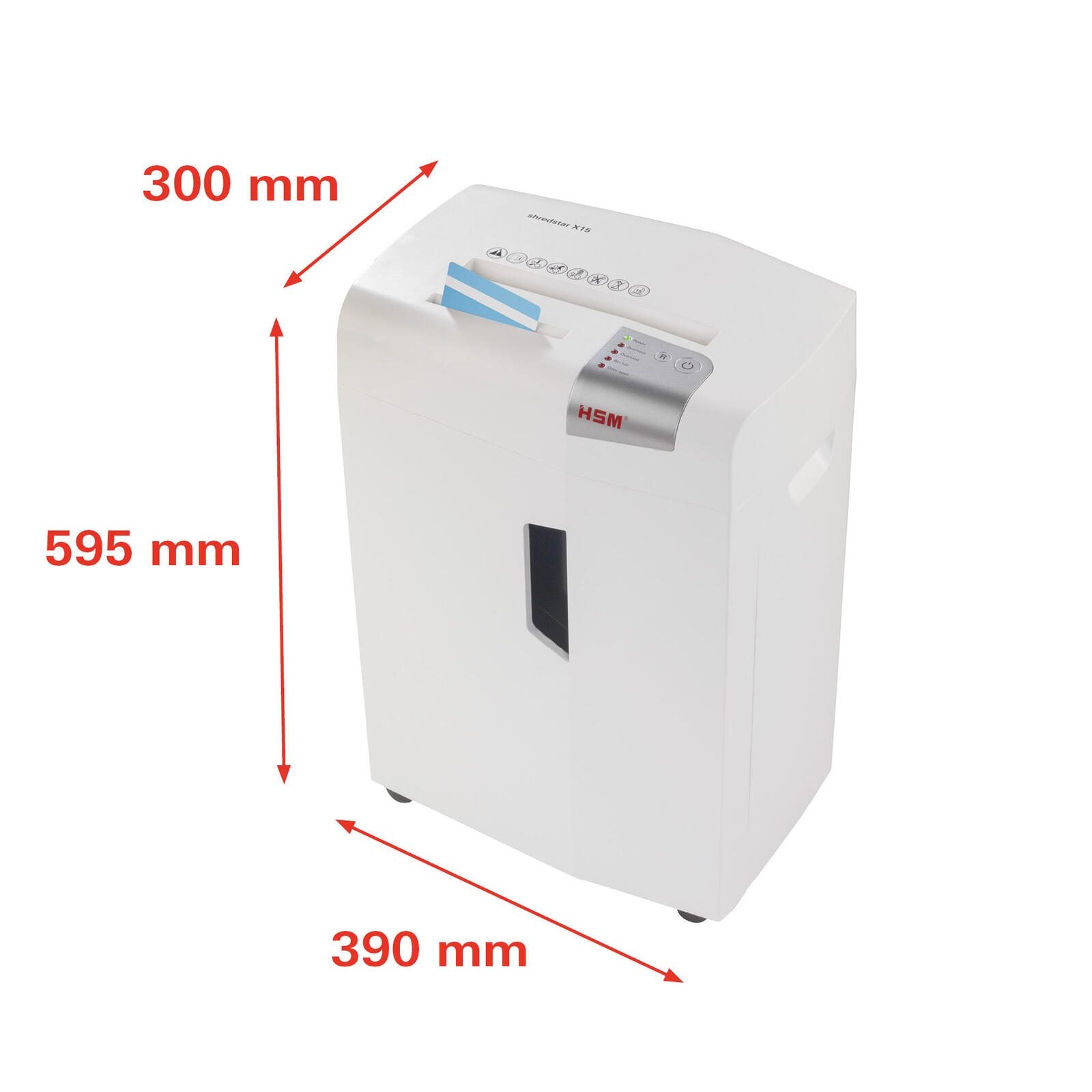 HSM Aktenvernichter shredstar X15 - Sicherheitsstufe 4 - Partikelschnitt - 4 x 37 mm - 15 Blatt