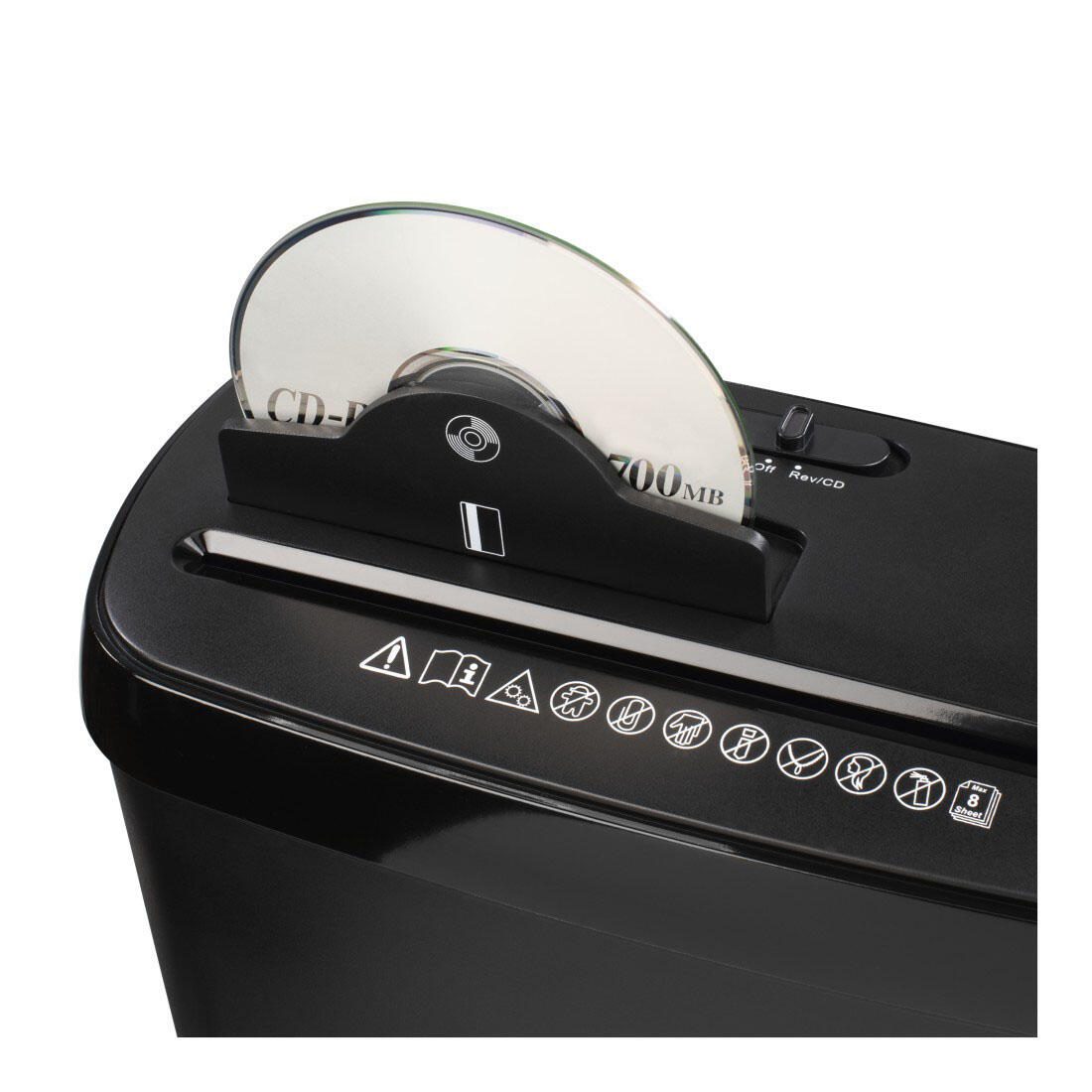 Hama Basic S8CD Aktenvernichter mit Streifenschnitt