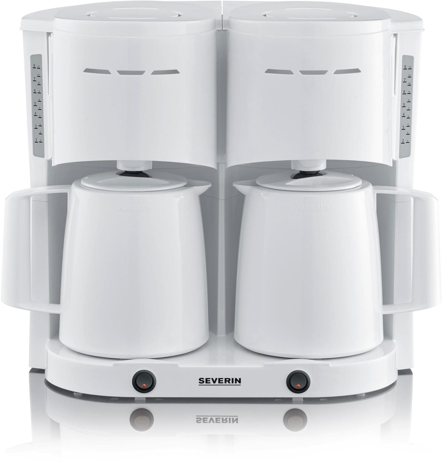 SEVERIN KA 9314 Doppel-Kaffeemaschine 2x 1.000 W weiß